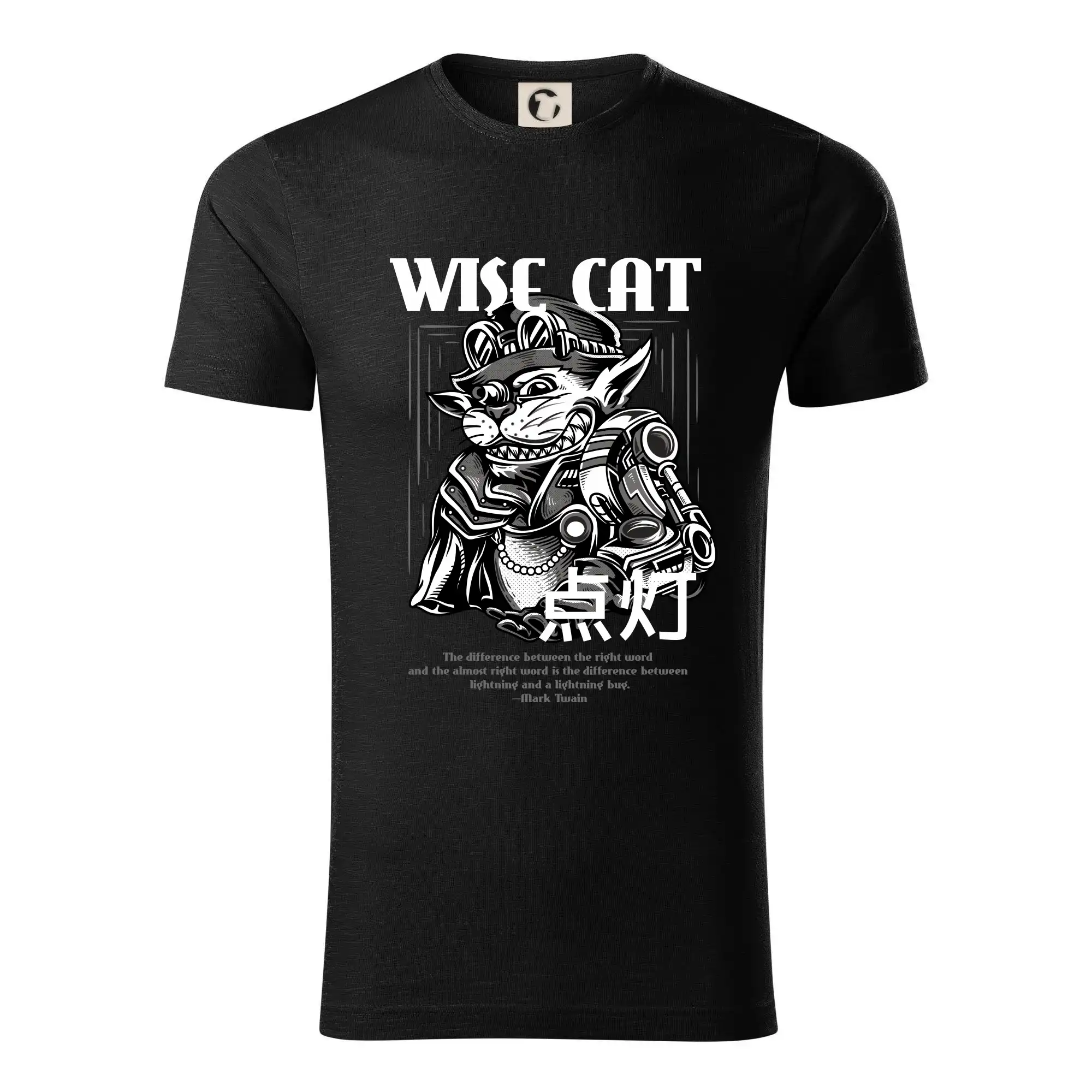 Tričká s potlačou steampunk - Steam punk wise cat - Tričko z organickej bavlny