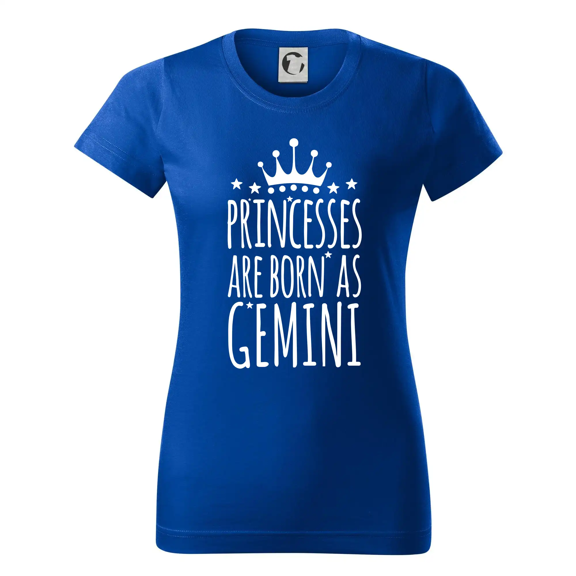 Tričká blíženci - Princesses are born as Gemini - Blíženci - Dámske tričko basic - ľahko voľnejšie a dlhšie