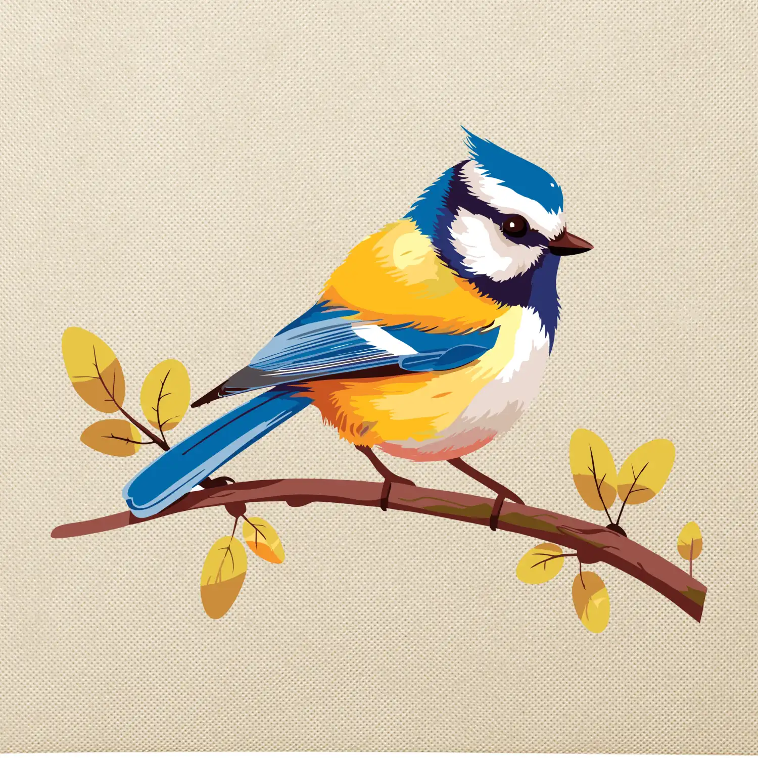 Sýkorka modřinka kreslená