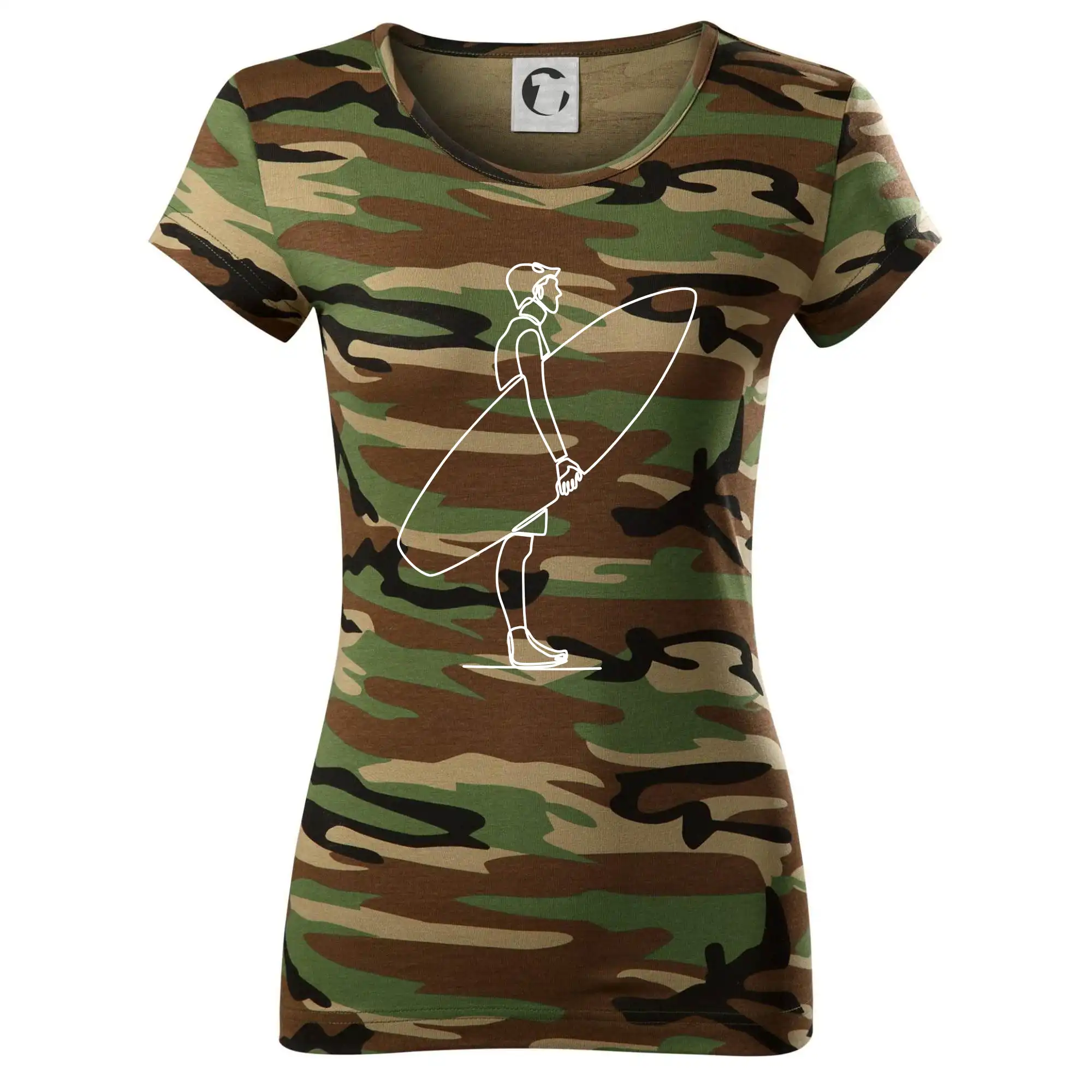 Surfař stojící jedním tahem