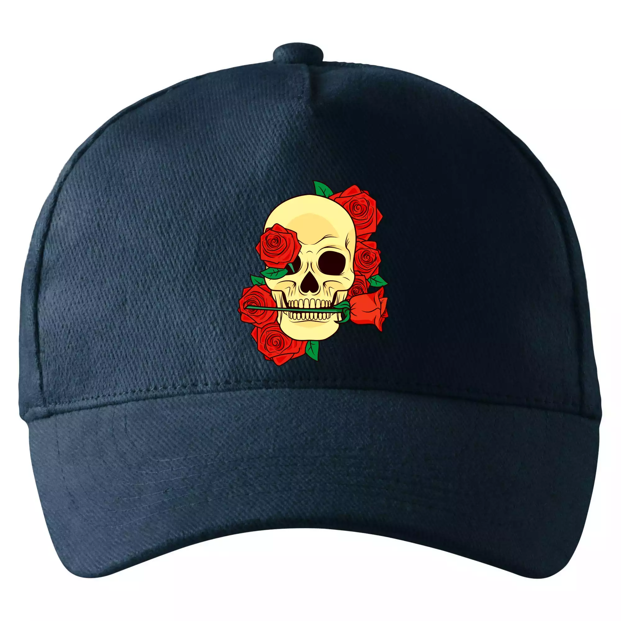 Lebka držící růži