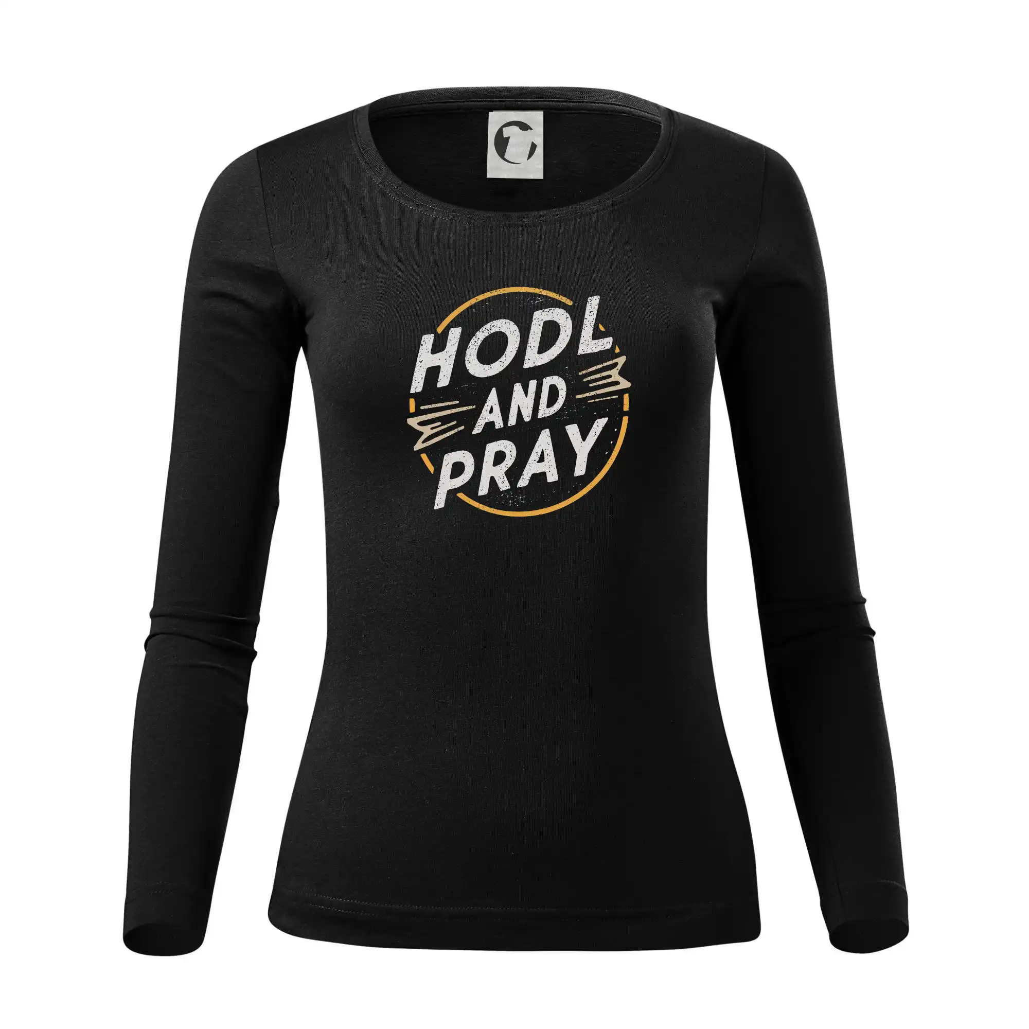 Bitcoin Hodl and pray - Dámske tričko FIT-T LS - zužené