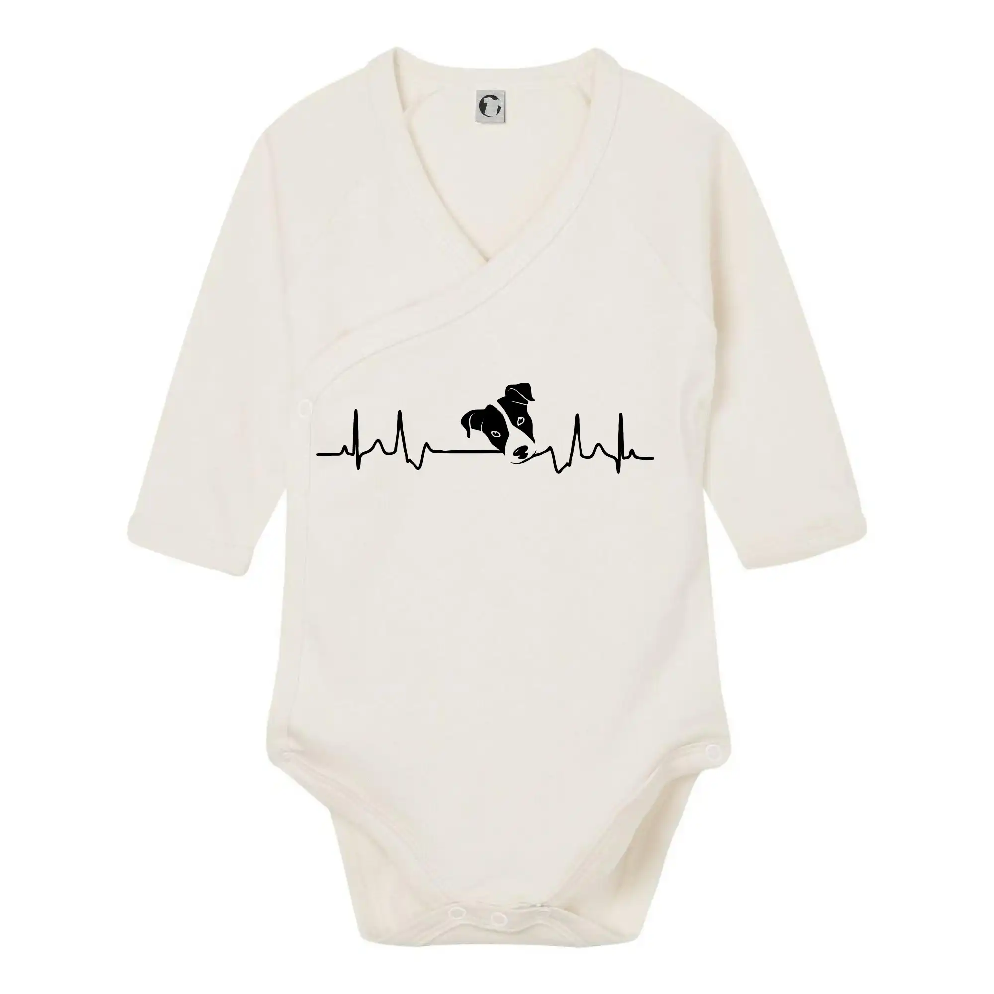 Jack Russell Teriér na tričku - Jack Russell Terriér Ekg - Body zavinovacie s dlhým rukávom