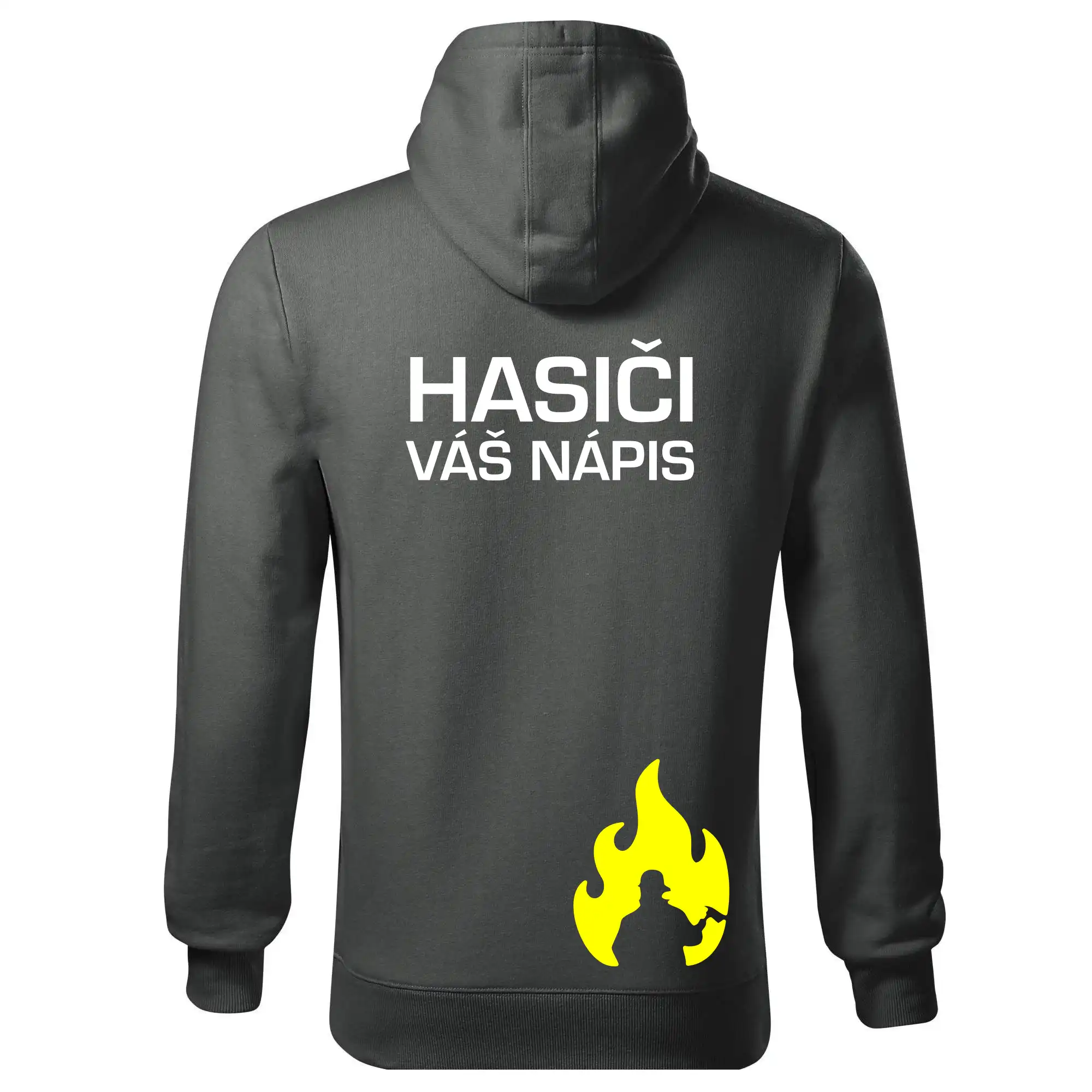 Hasič stojaci - nápis hasiči - Veľký nápis na chrbte