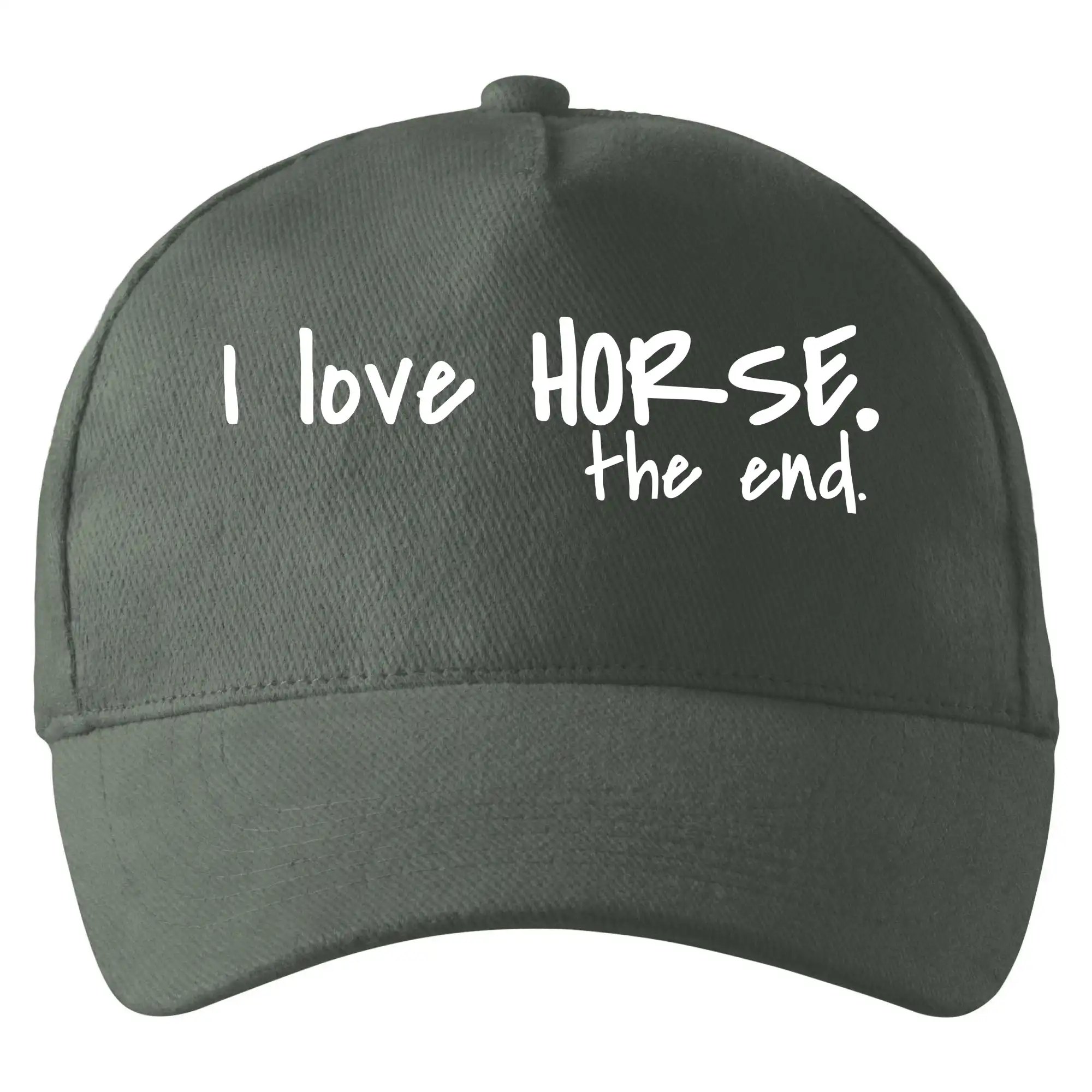 Tričká s koňmi - I love horse the end. - Šiltovka so zahnutým šiltom a mosaznou sponou