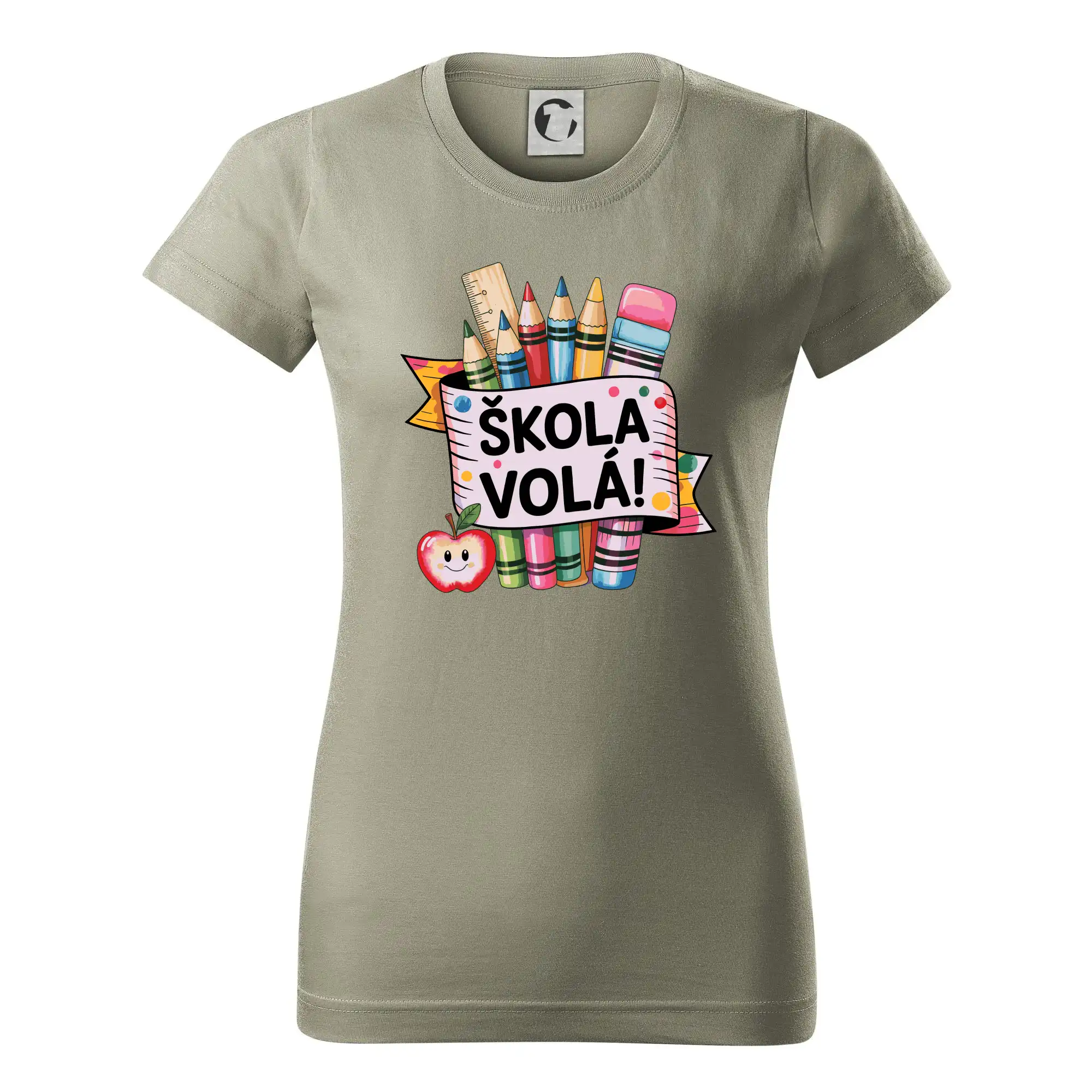 Tričká a mikiny pre prváčikov na prvý školský deň – veselé a pohodlné - Škola volá - farebné - Dámske tričko basic - ľahko voľnejšie a dlhšie