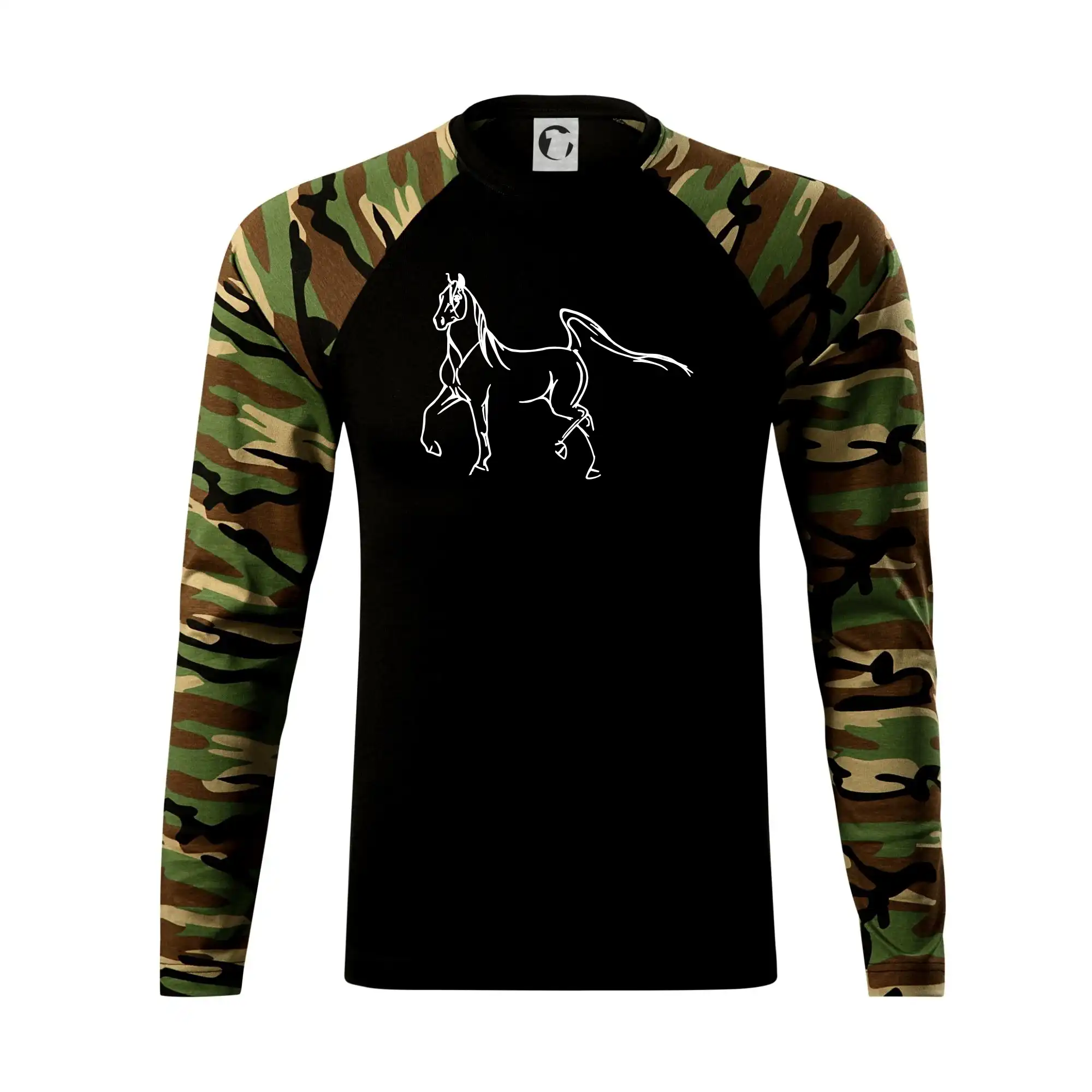 Tričká s koňmi - Kôň silueta - Camouflage LS