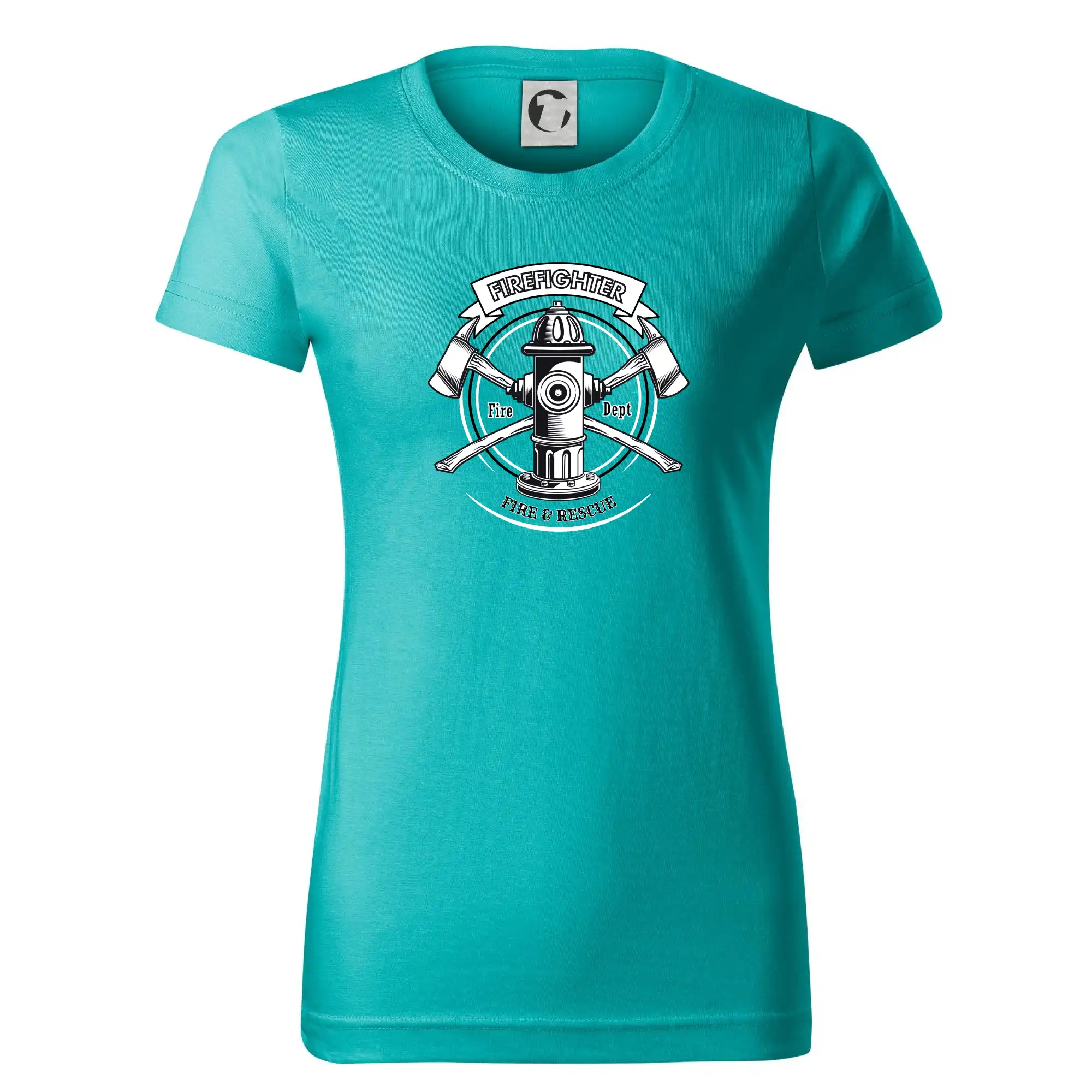Originálne tričká pre hasičov - Firefighter logo Fire and rescue - Dámske tričko basic - ľahko voľnejšie a dlhšie