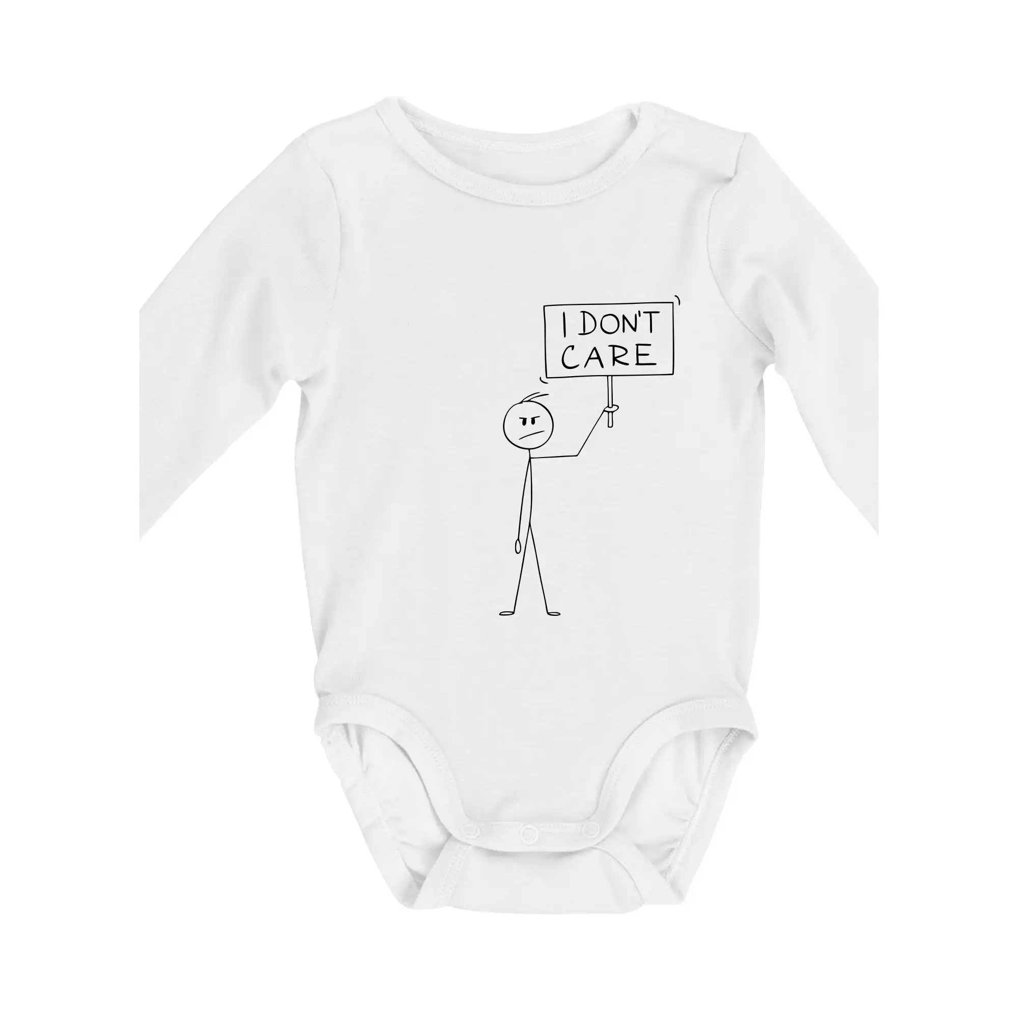 Tričká na párty - I don't care - postava - Body dojčenské s dlhým rukávom
