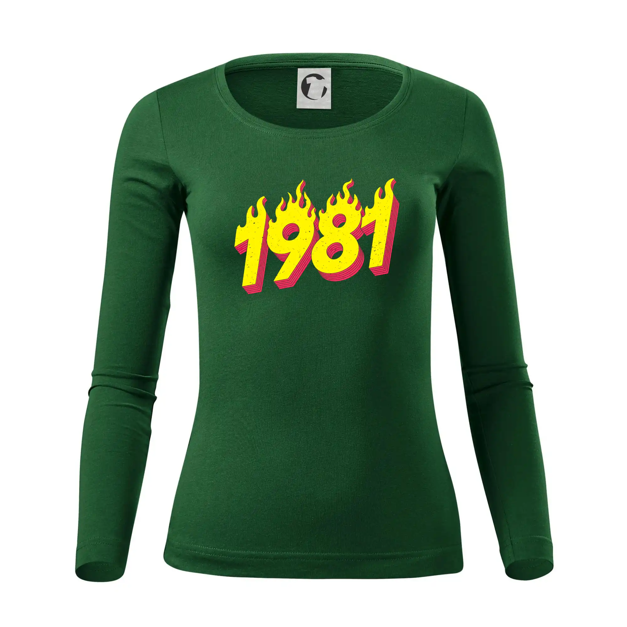 Trička s ročníkom 1981 - Narodeniny v ohni 1981 - Dámske tričko FIT-T LS - zužené