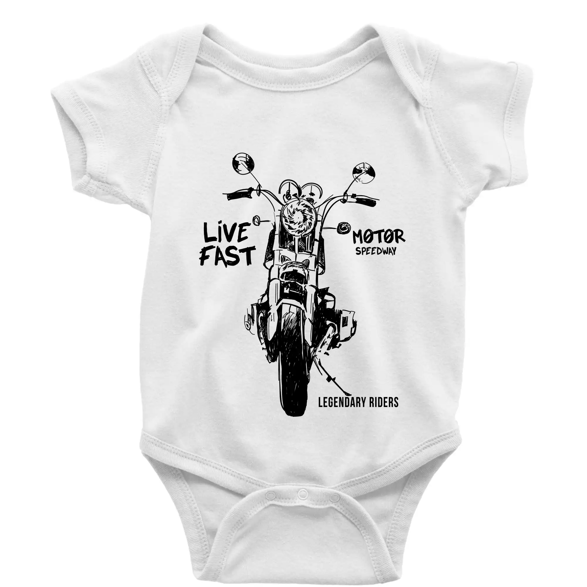 Motorka kresba live fast - Body dojčenské s krátkym rukávom