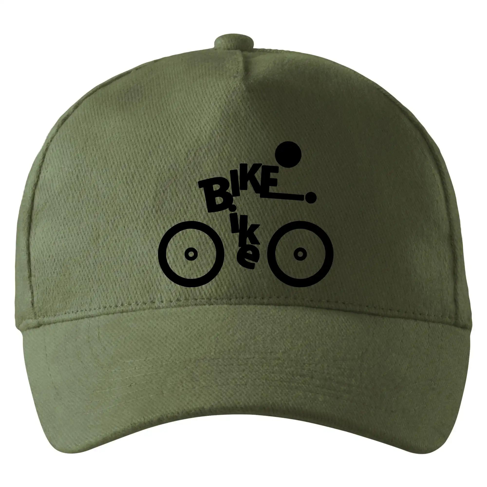 Tričko ako darček pre cyklistu - Bike nápis postava - Šiltovka so zahnutým šiltom a mosaznou sponou