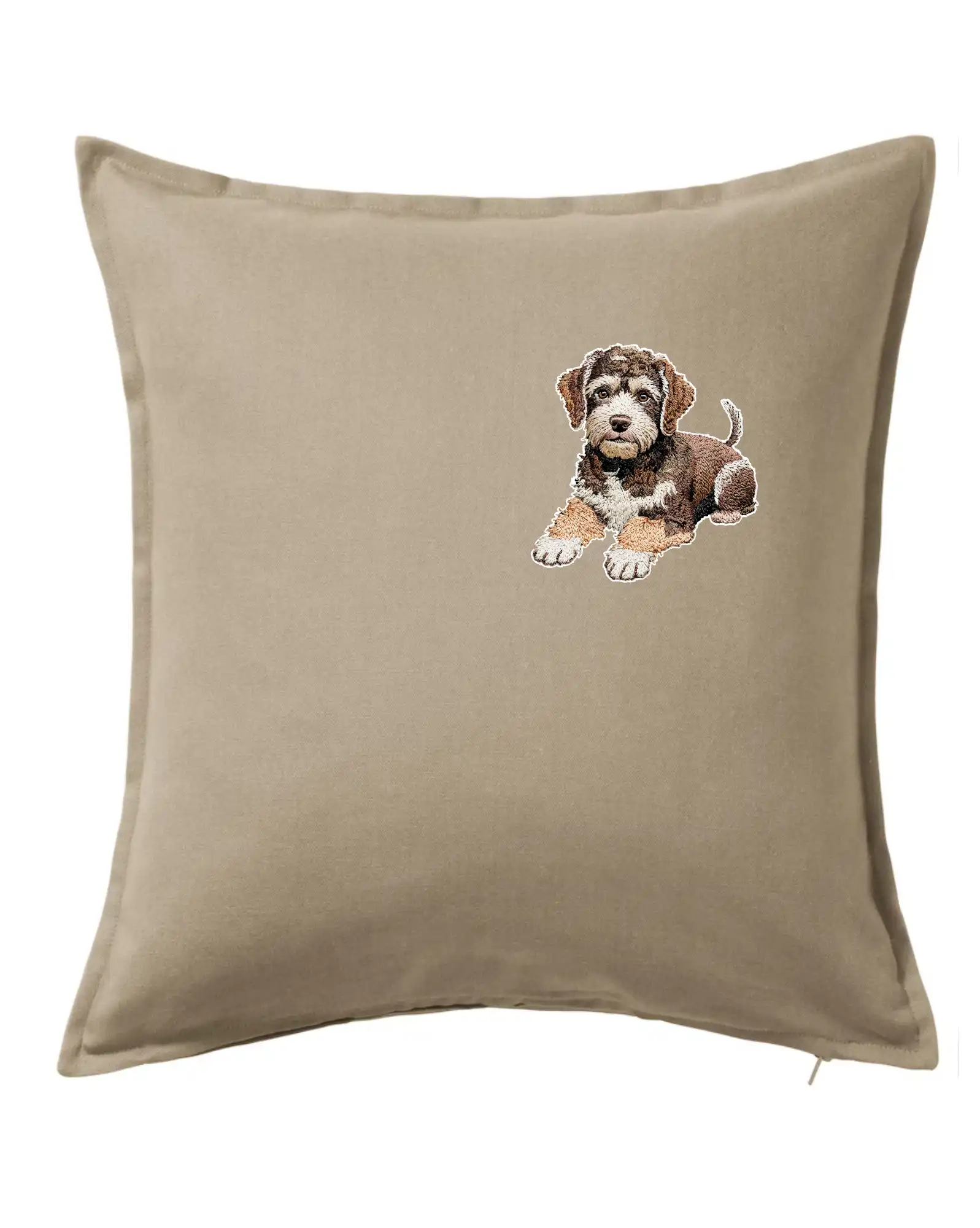 Ostatné psie plemená - Lagotto romagnolo ležiaci vyšívaný na prsníku - Vankúš 50x50