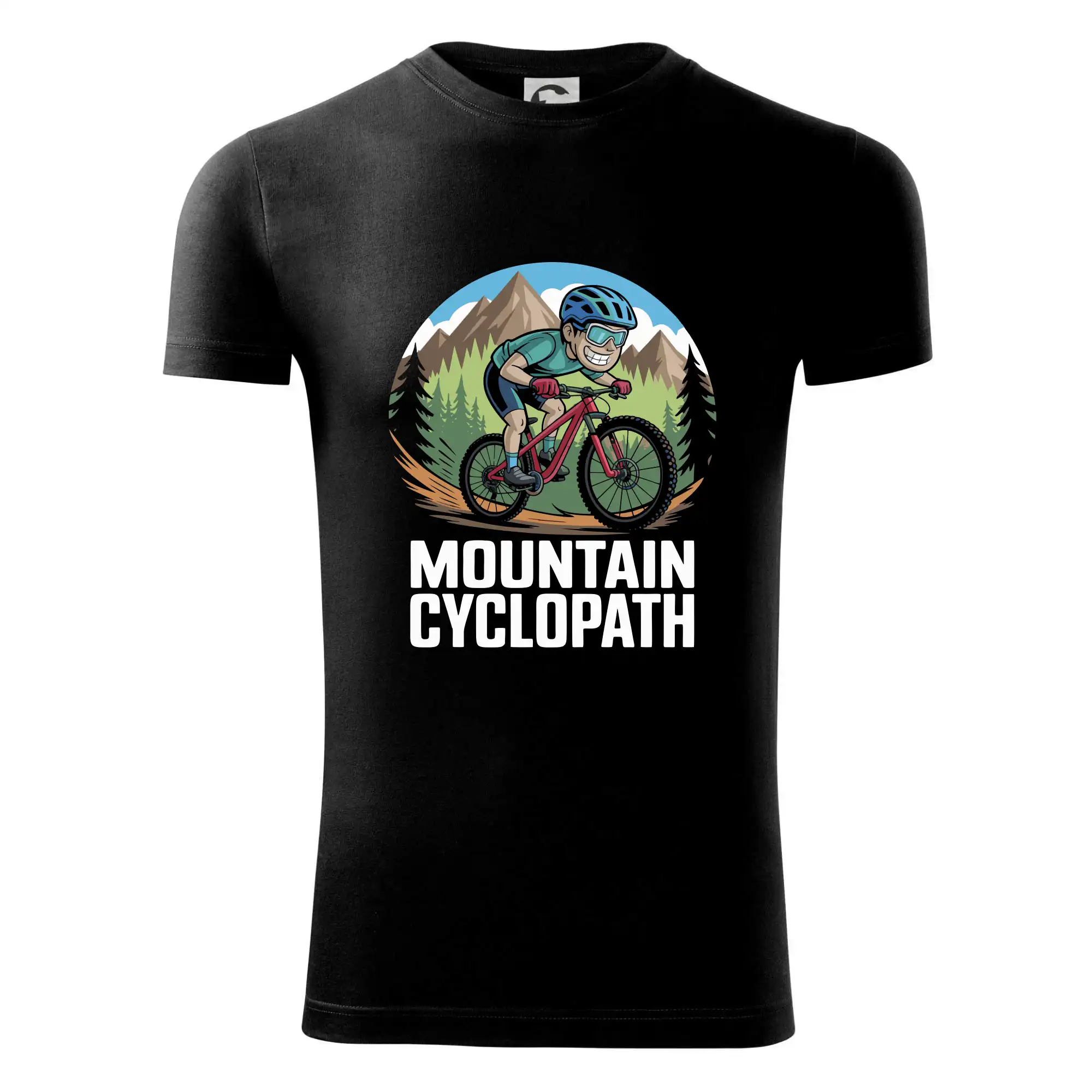 Tričko ako darček pre cyklistu - Mountain cyclopat bez fúzov - Viper FIT - Pánske zúžené tričko