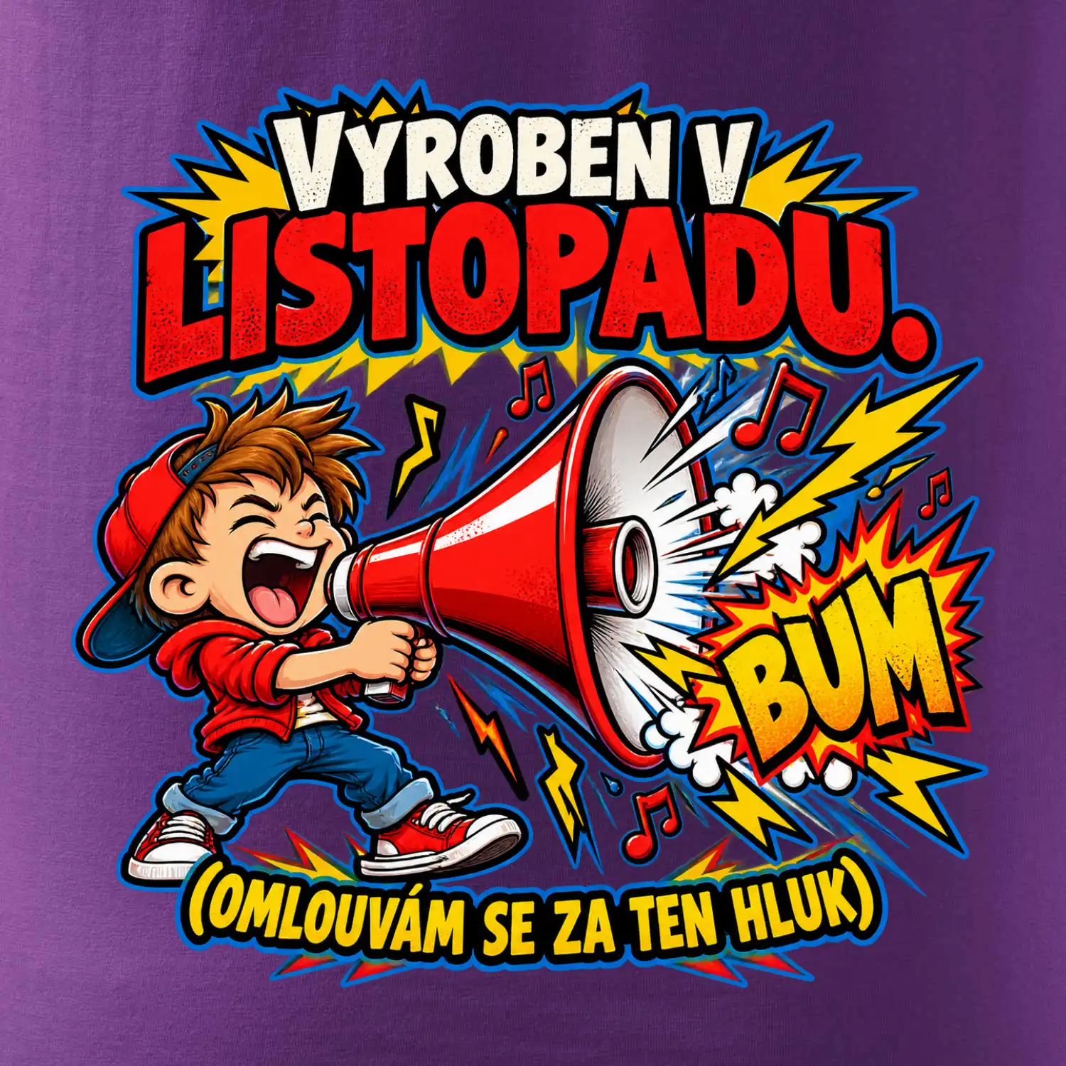 Vyroben v listopadu hlučný kluk s červeným megafonem