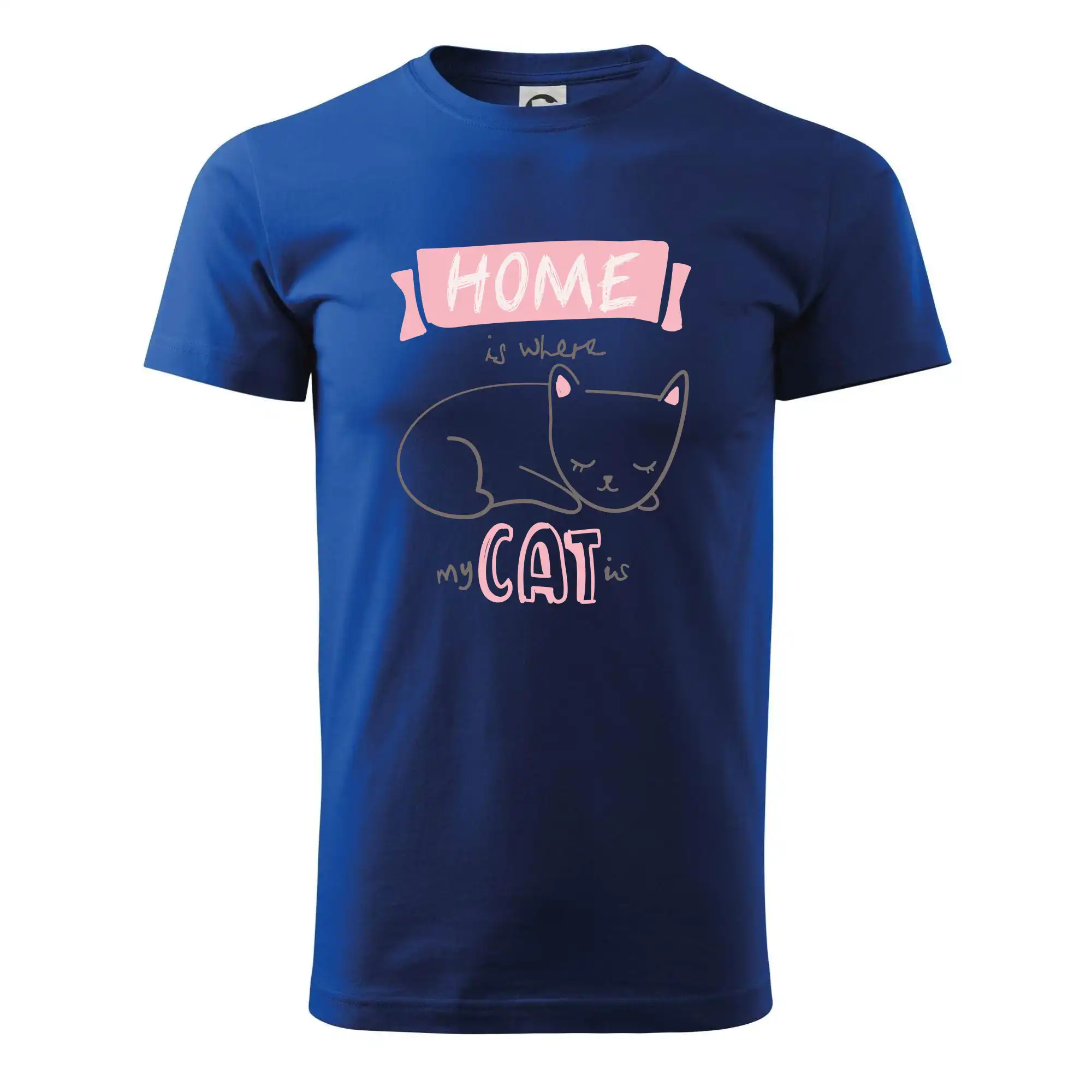 Vtipná tričká s mačkou - Home is where my cat is - Pánske tričko nižšej gramáže