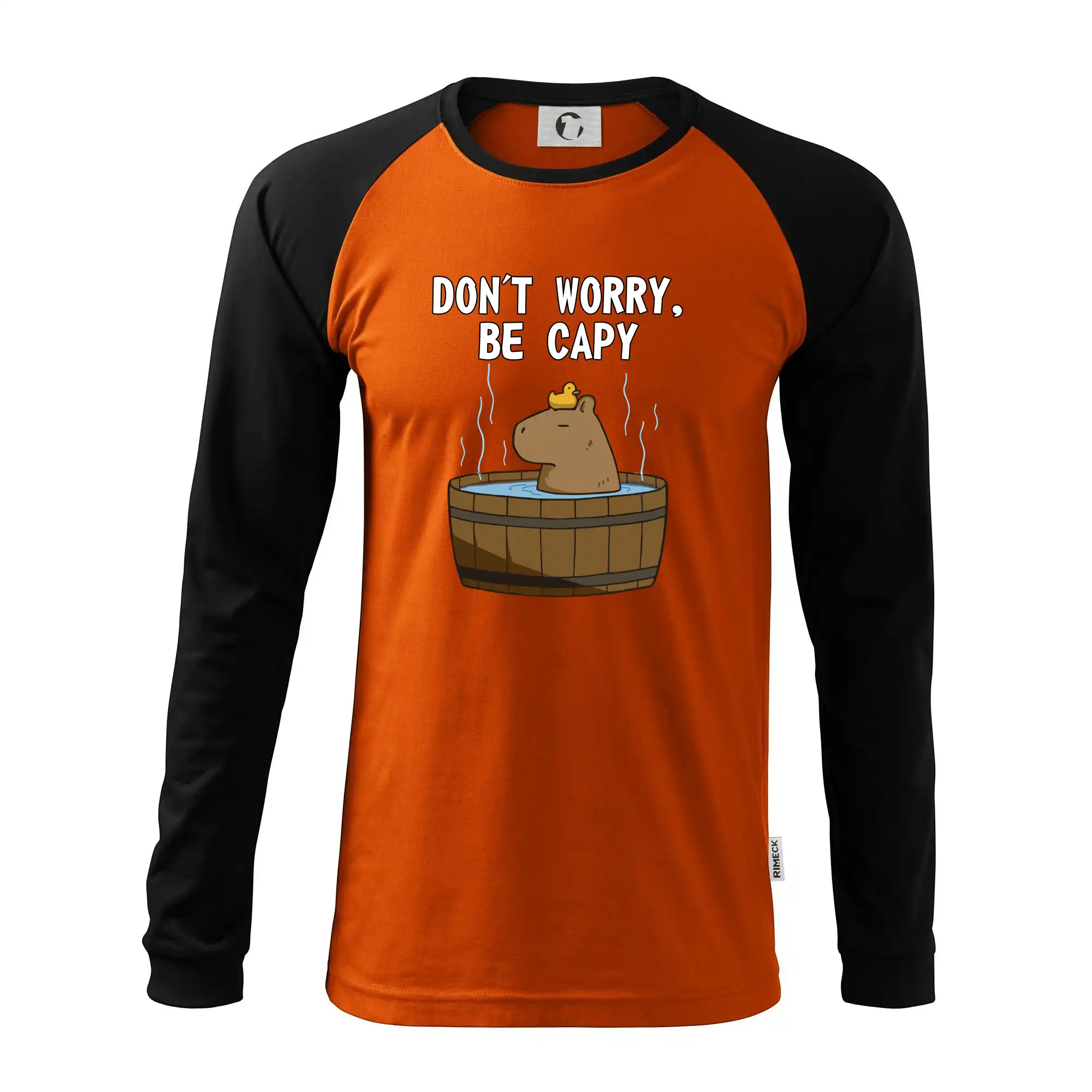 Tričká so zvieratami - Don't worry be capy - Pánske tričko s dlhým rukávom LS130