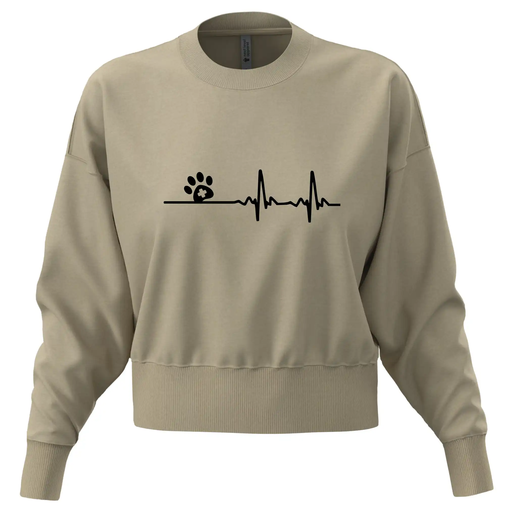 Vtipné tričká do práce - Veterinár EKG - Mikina oversize crop OVERSIZE