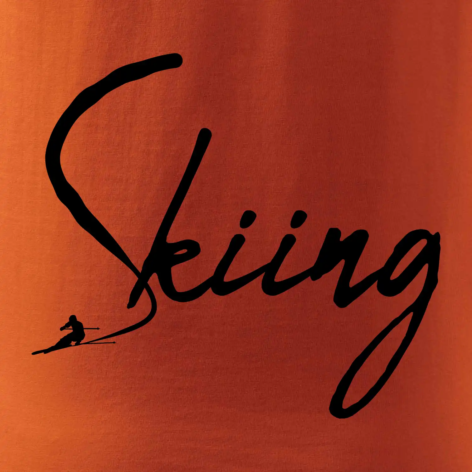 Skiing nápis lyžař