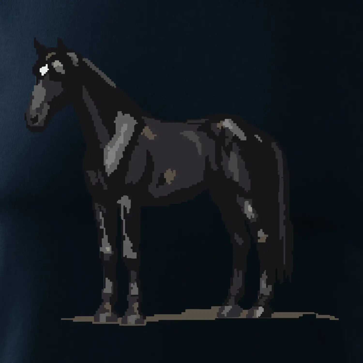 Černý kůň pixel