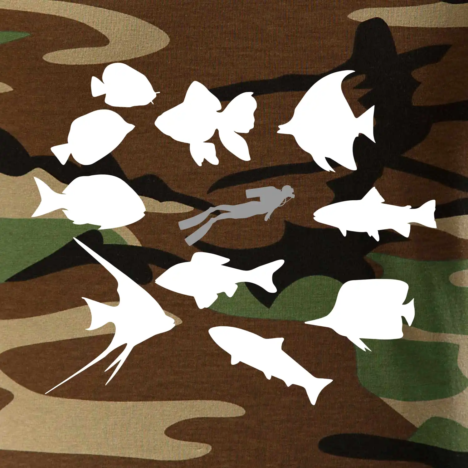 Potápeč ryby čtverec