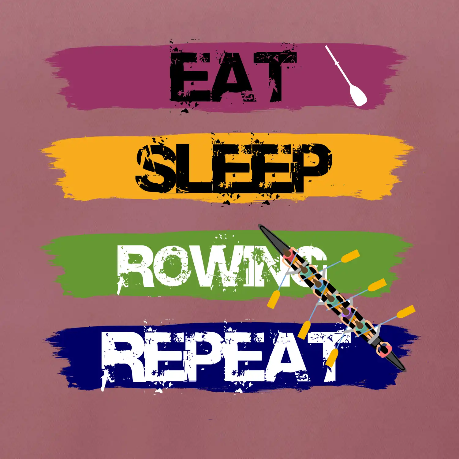 Eat sleep rowing repeat barevné