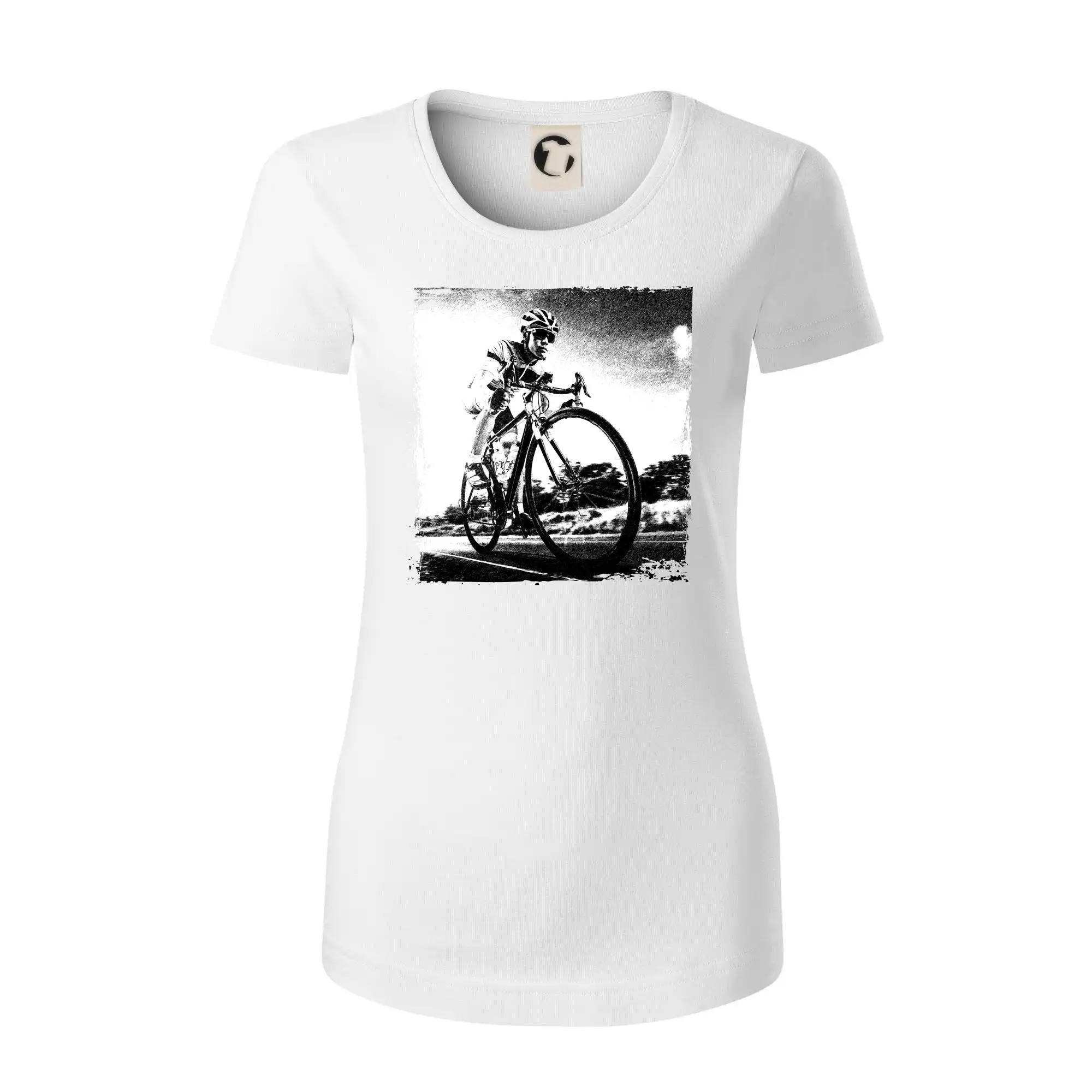 Cyklista černobílá cesta