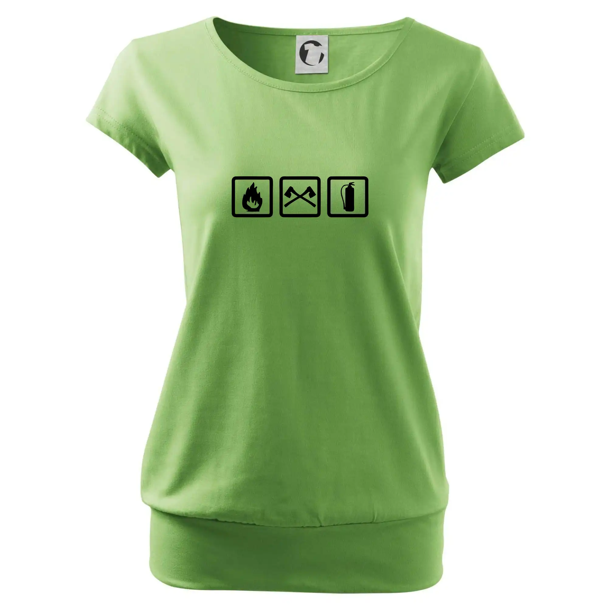 Originálne tričká pre hasičov - Hasiči 3 loga - Voľné tričko city