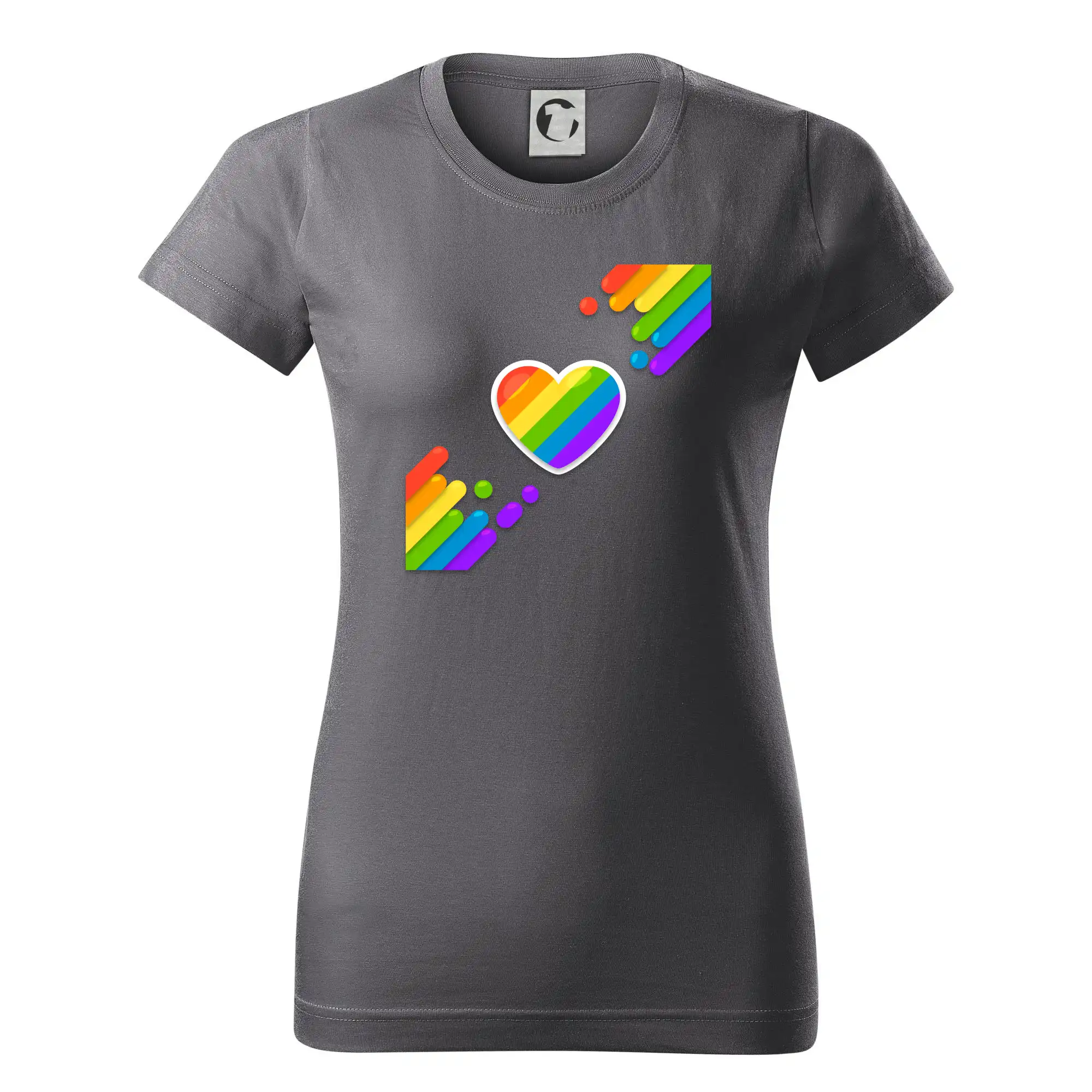 Tričká pre LGBT a Queer komunitu - Srdce uhlopriečne - Dámske tričko basic - ľahko voľnejšie a dlhšie