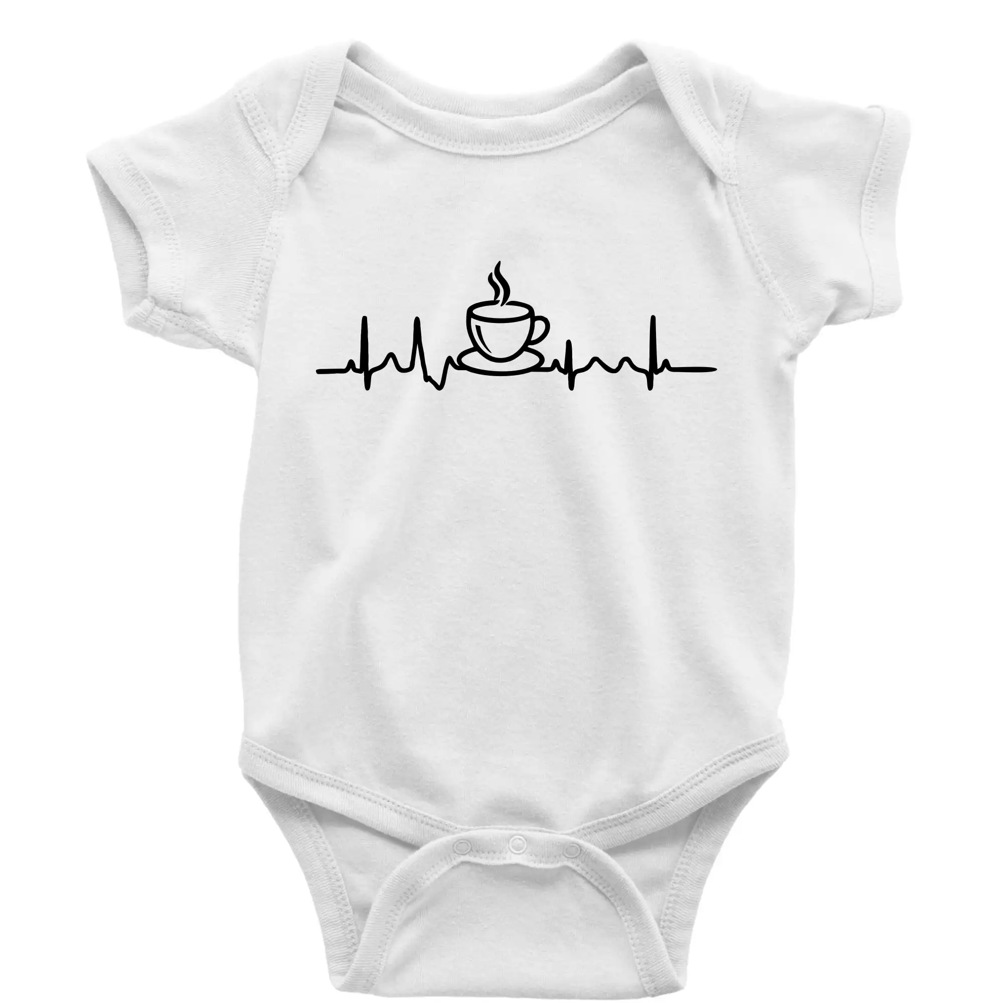 Motívy pre baristu a milovníkov kávy - EKG hrnček kávy - Body dojčenské s krátkym rukávom