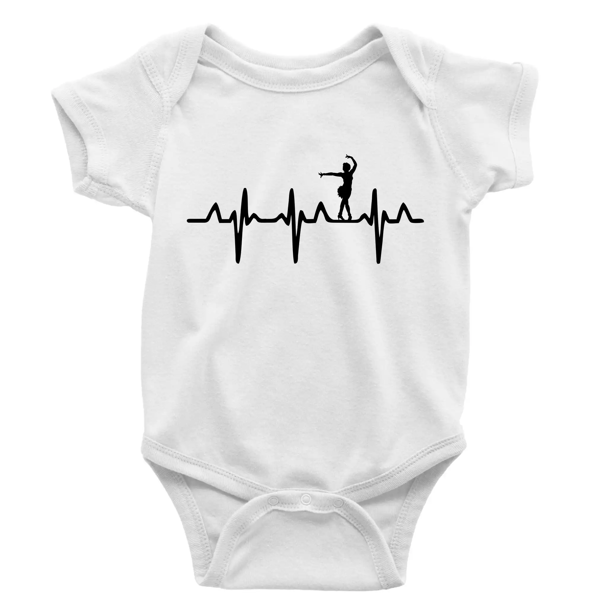 Tričká pre tanečníkov salsy - EKG tanečnice salsy - Body dojčenské s krátkym rukávom