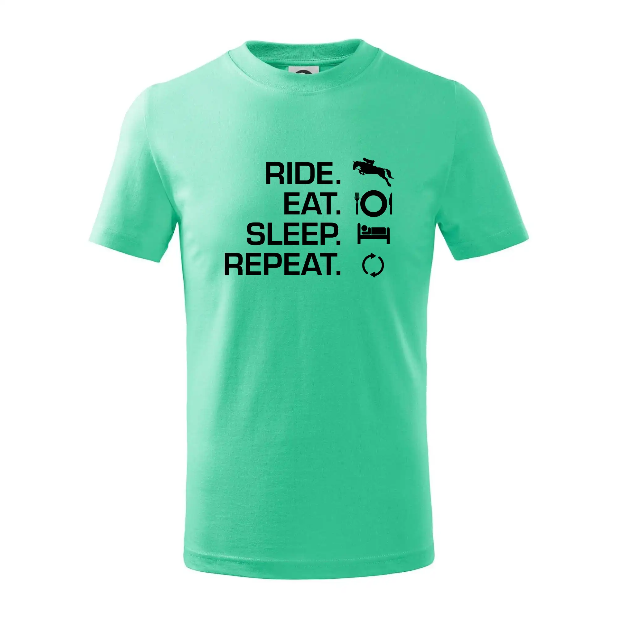Tričká s koňmi - Ride Eat Sleep Repeat Kôň - Tričko detské bavlnené