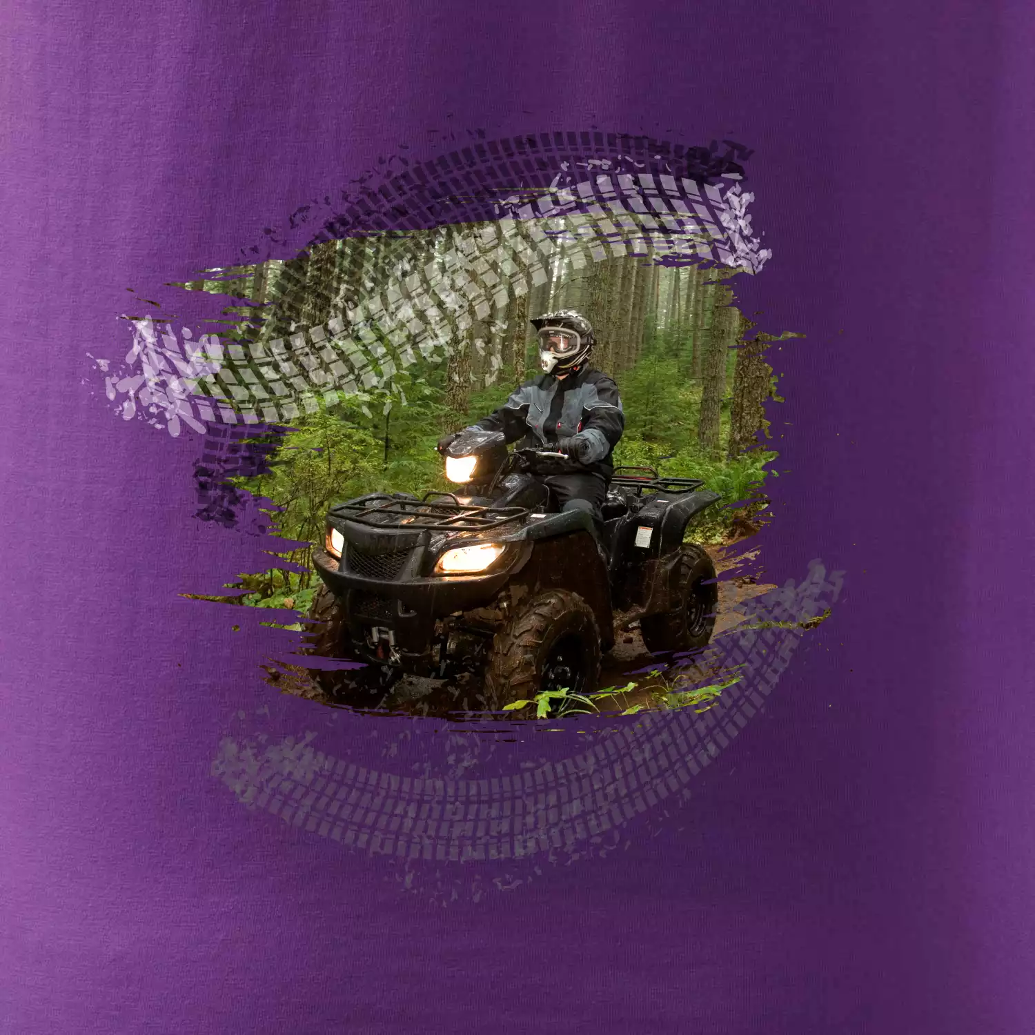 ATV čtyřkolka v lese