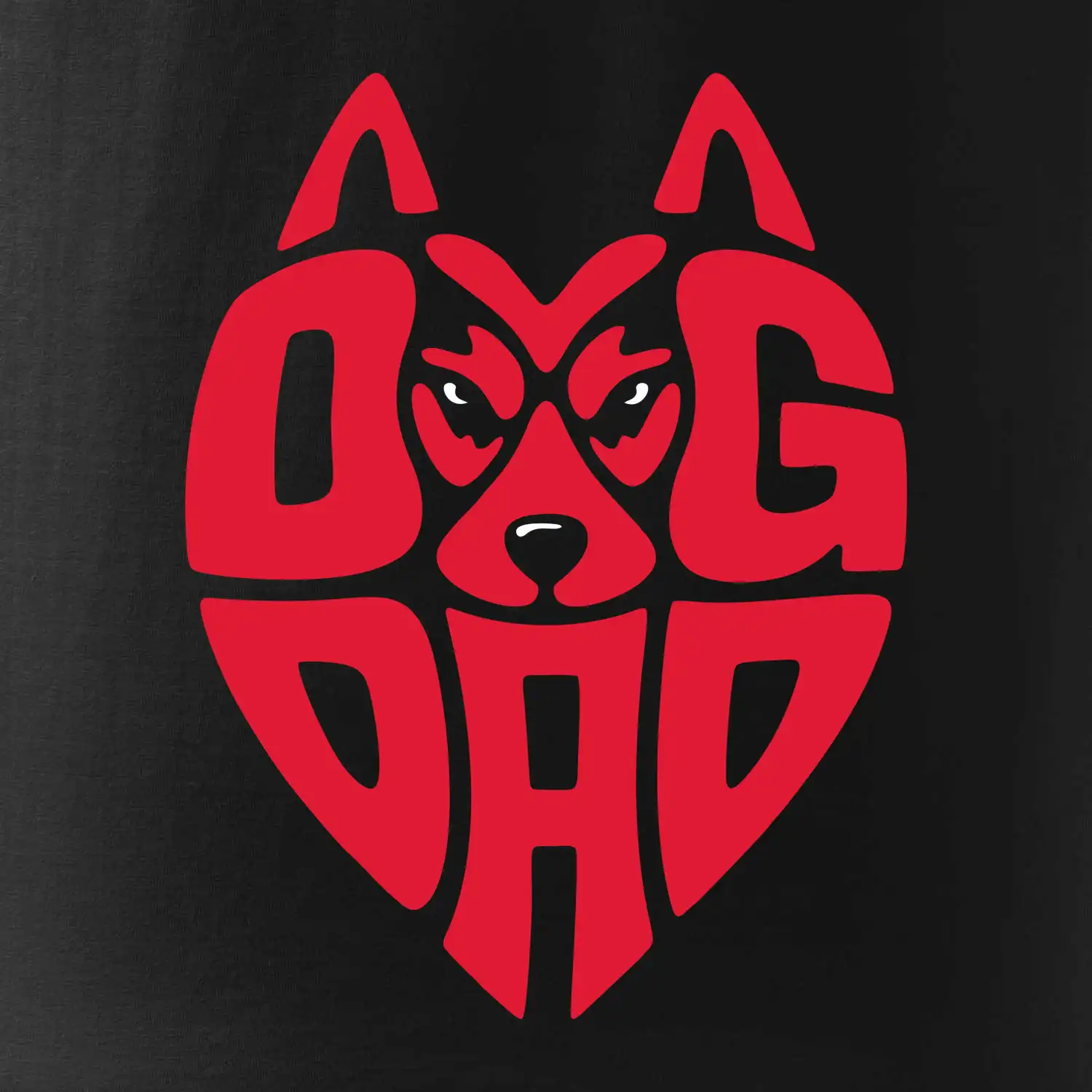 Dog dad nápis v hlavě