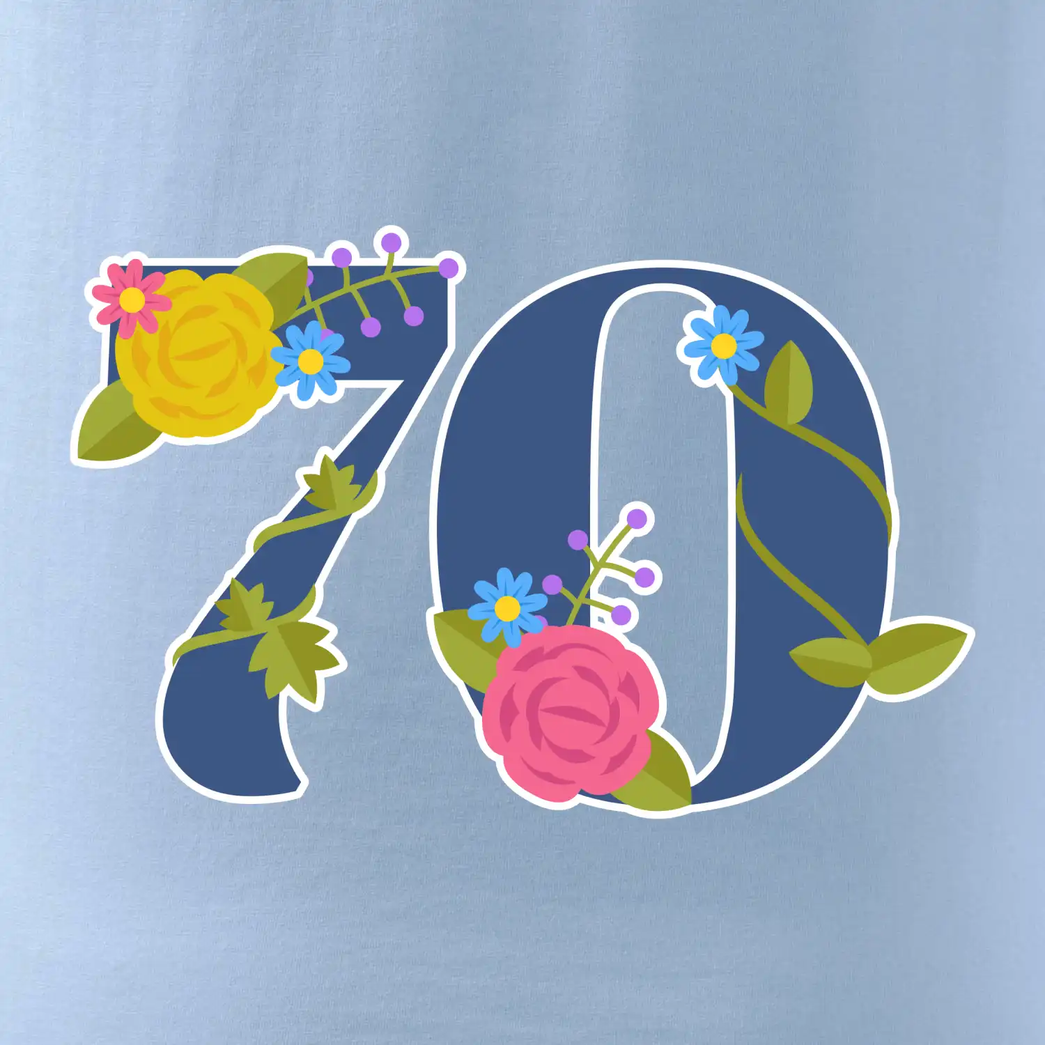 Květinové číslo kreslené - 70