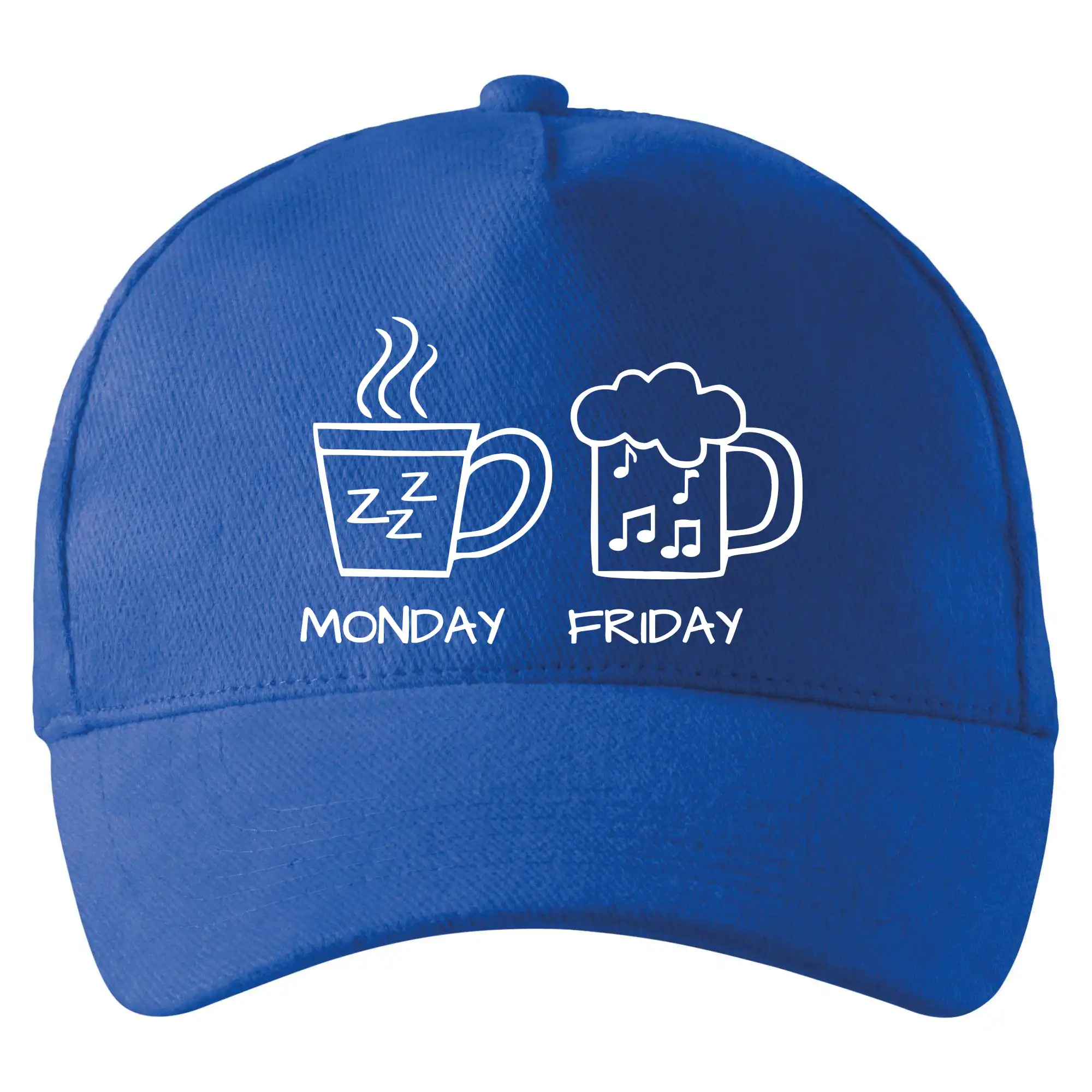 Vtipná tričká pre pivárov - Monday - Friday - Coffee Beer - Šiltovka so zahnutým šiltom a mosaznou sponou