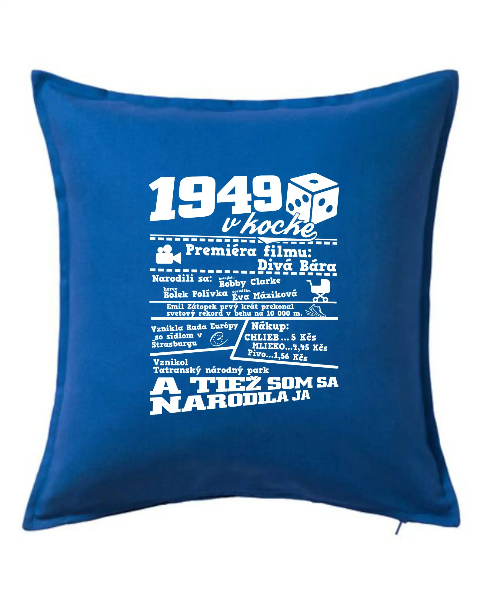 Tričká k narodeninám - 1949 v kocke - Vankúš 50x50
