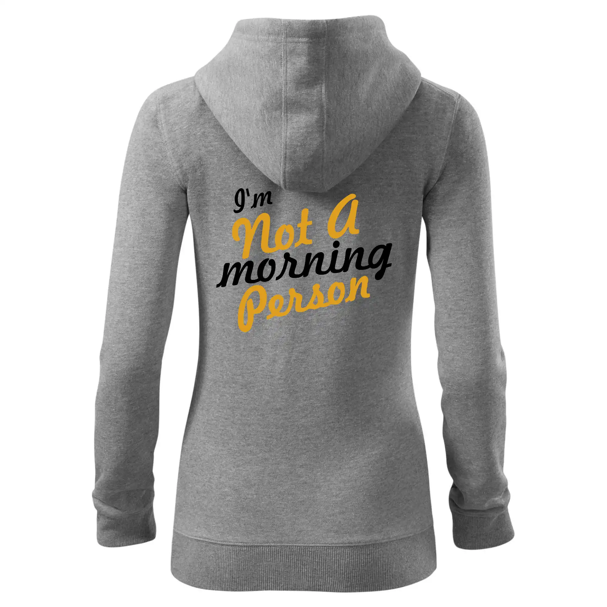 Ostatné nápisy - I'm not a morning person - Mikina dámska trendy zipper s kapucňou