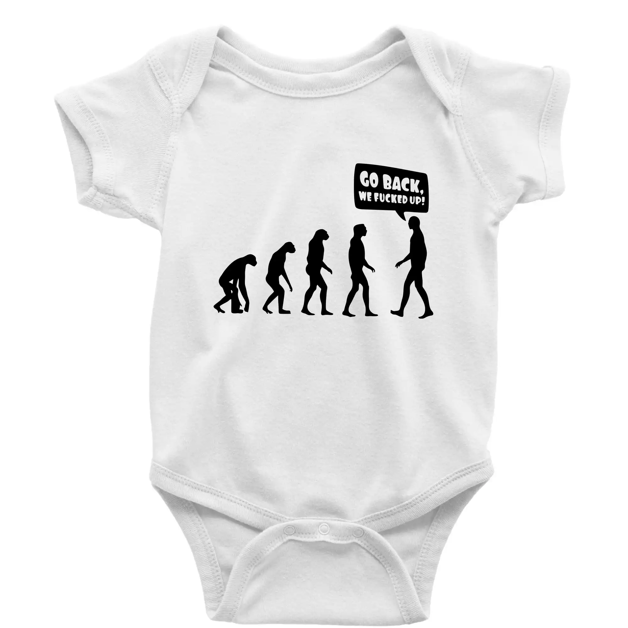 Tričká s potlačou evolúcia - Evolúcia Go back - Body dojčenské s krátkym rukávom