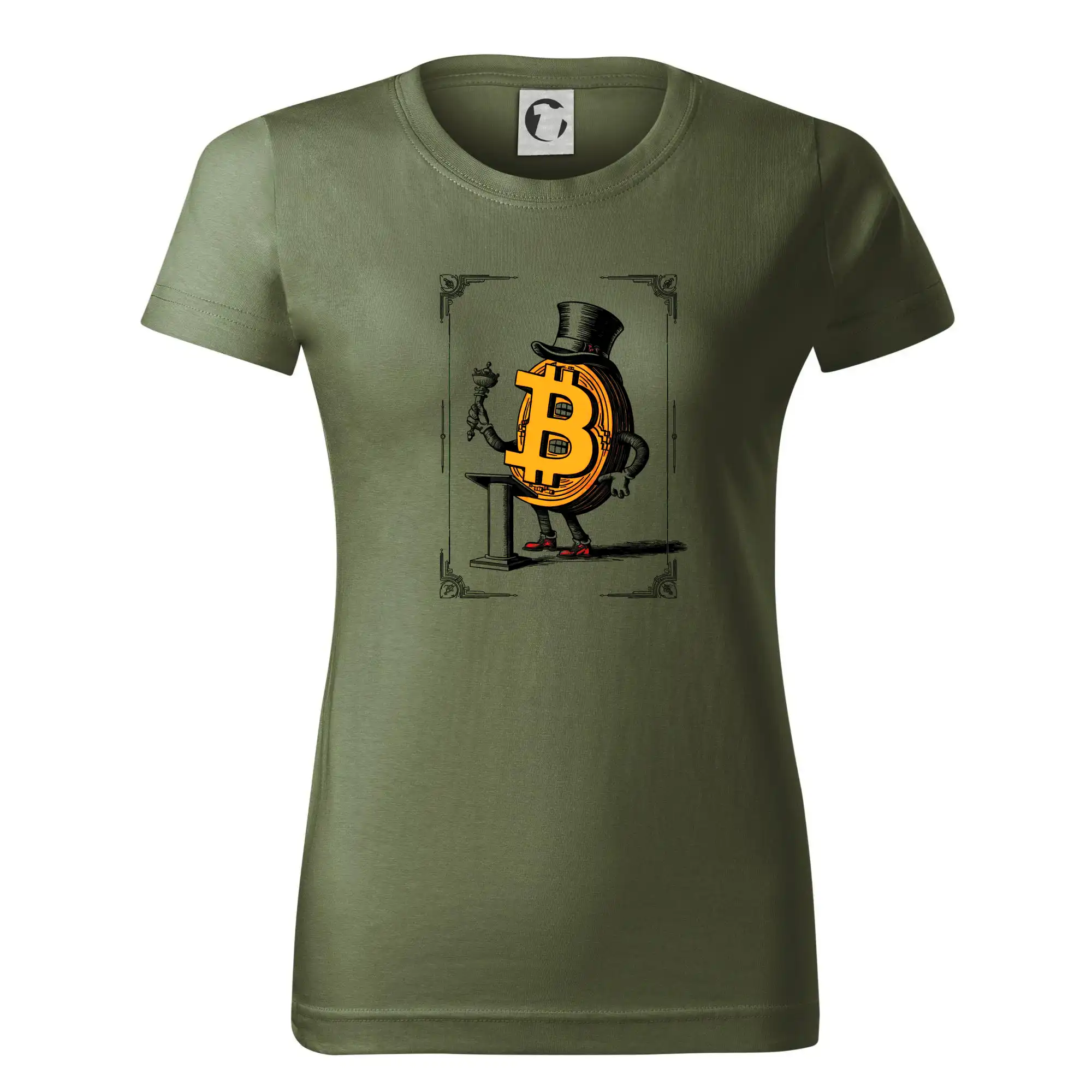 Oldschool bitcoin - Dámske tričko basic - ľahko voľnejšie a dlhšie
