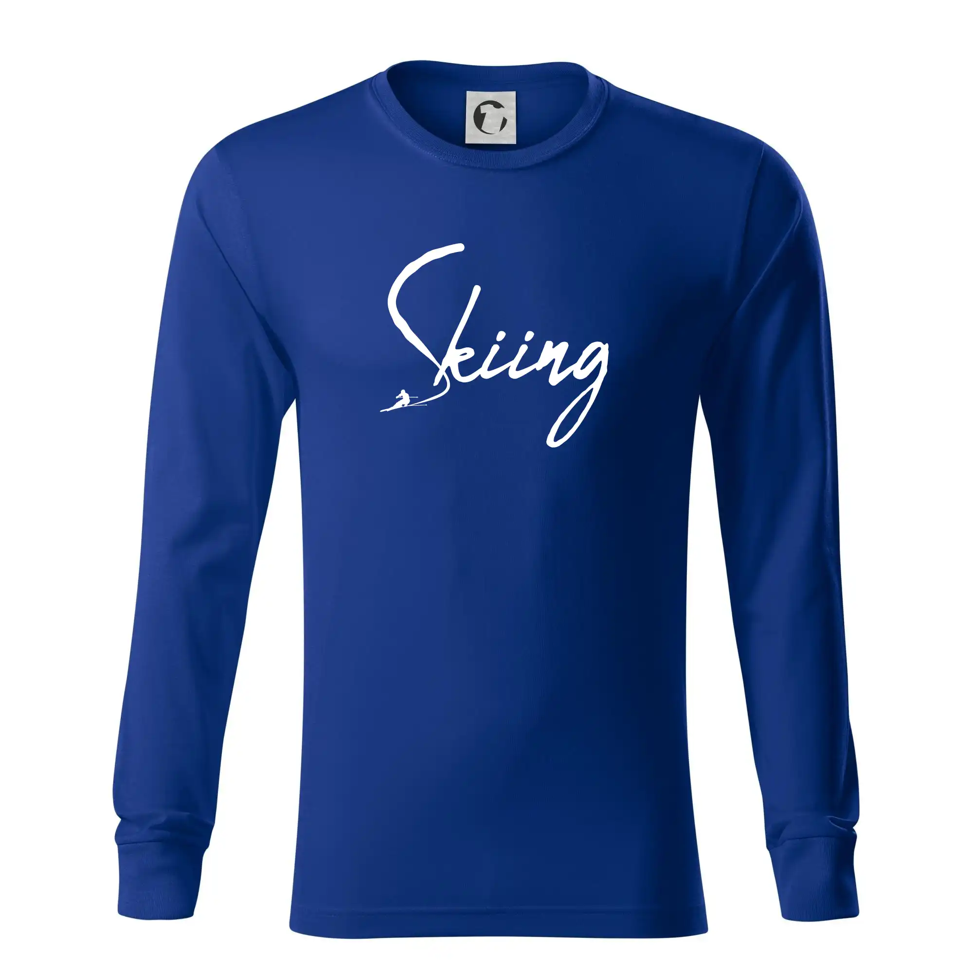 Skiing nápis lyžař