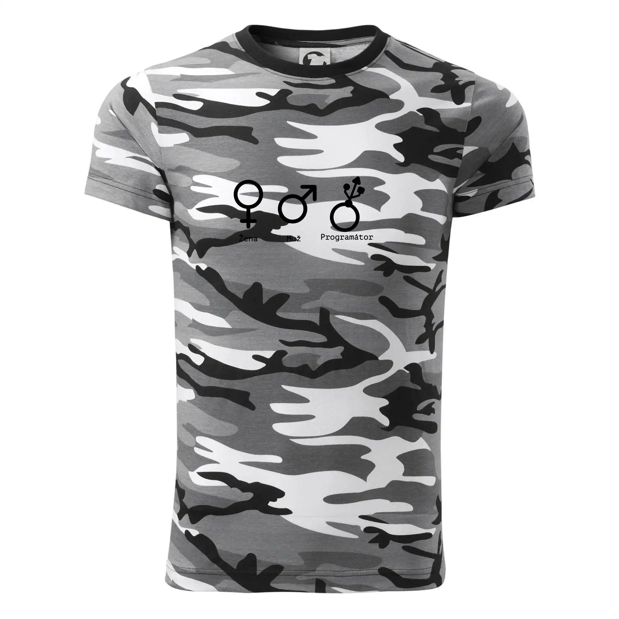 Tričká pre ajťákov - Muž žena programátor - Army CAMOUFLAGE
