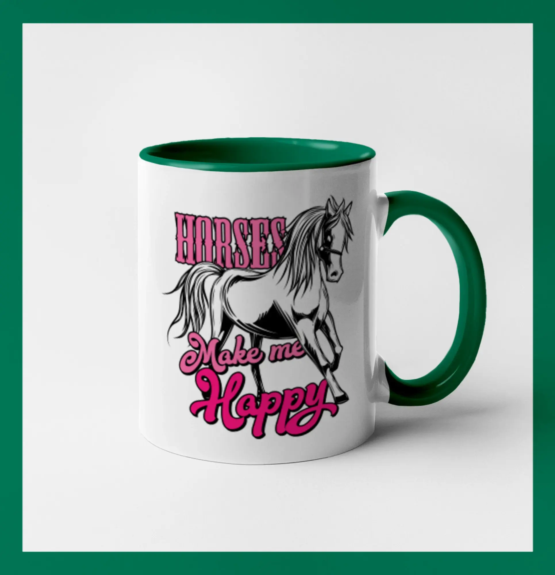 Tričká s koňmi - Horses Make me Happy - Hrnček 