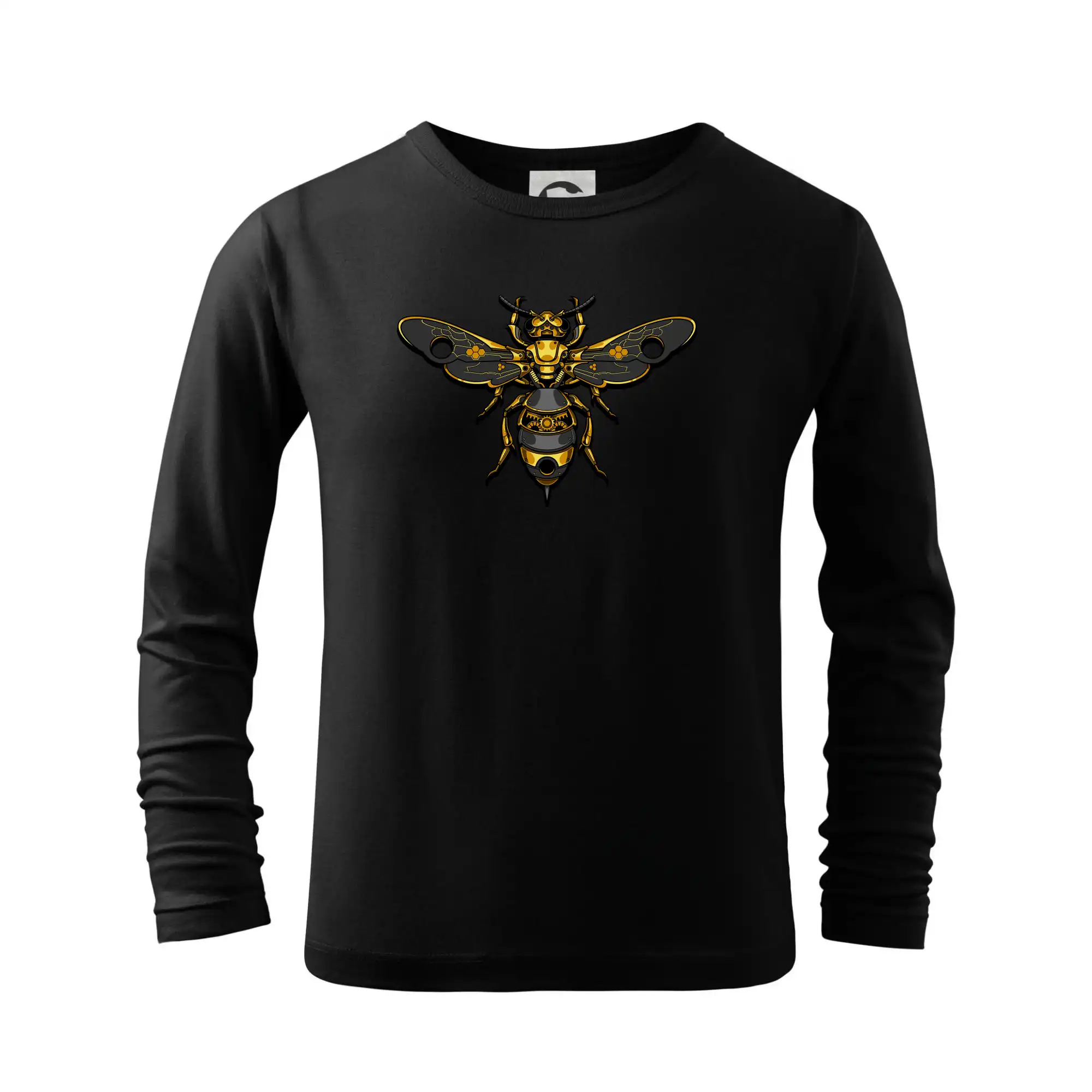 Tričká s potlačou steampunk - Steampunk včela s dierou v krídle - Tričko detské Long Sleeve