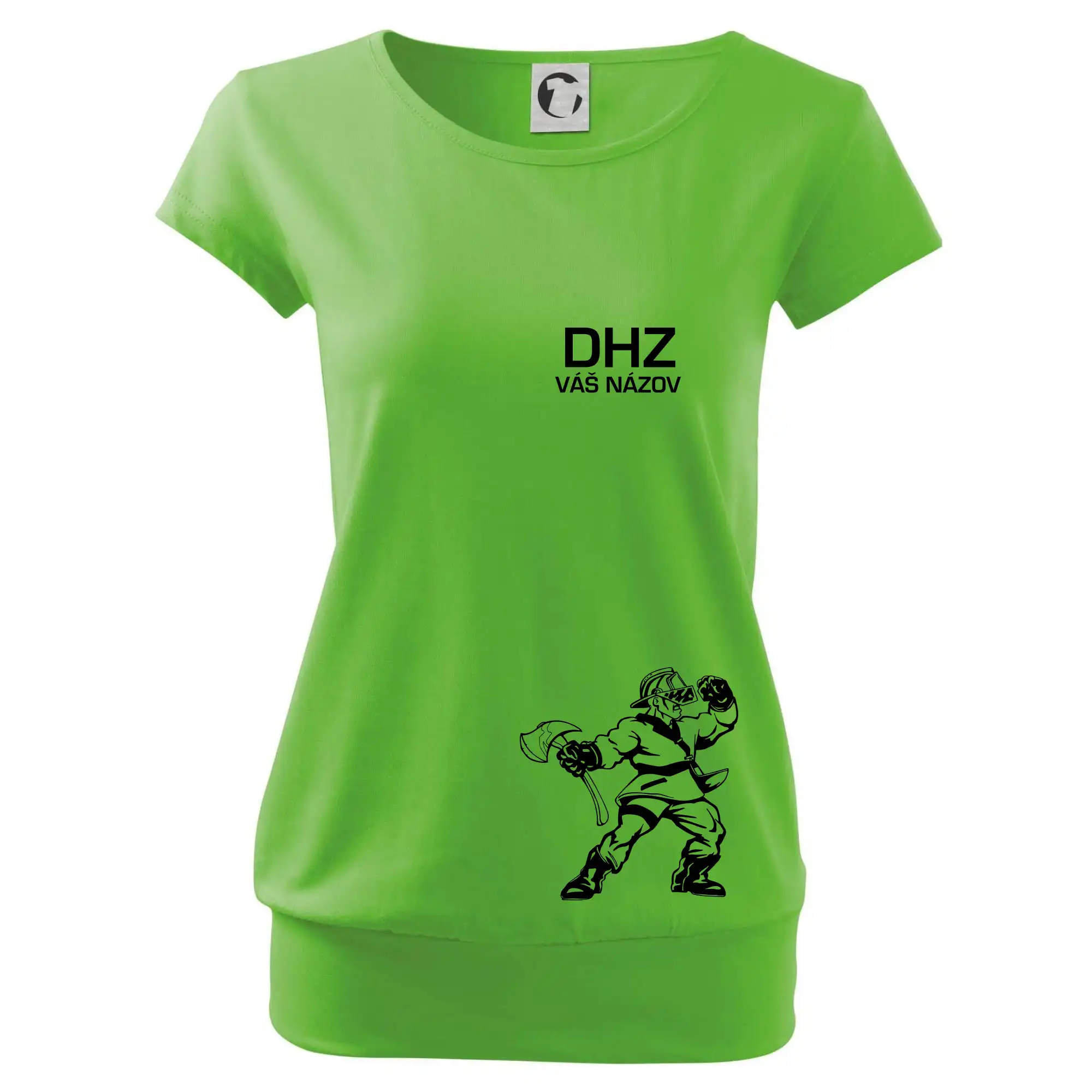 Originálne tričká pre hasičov - DHZ postava - vlastný názov - Voľné tričko city