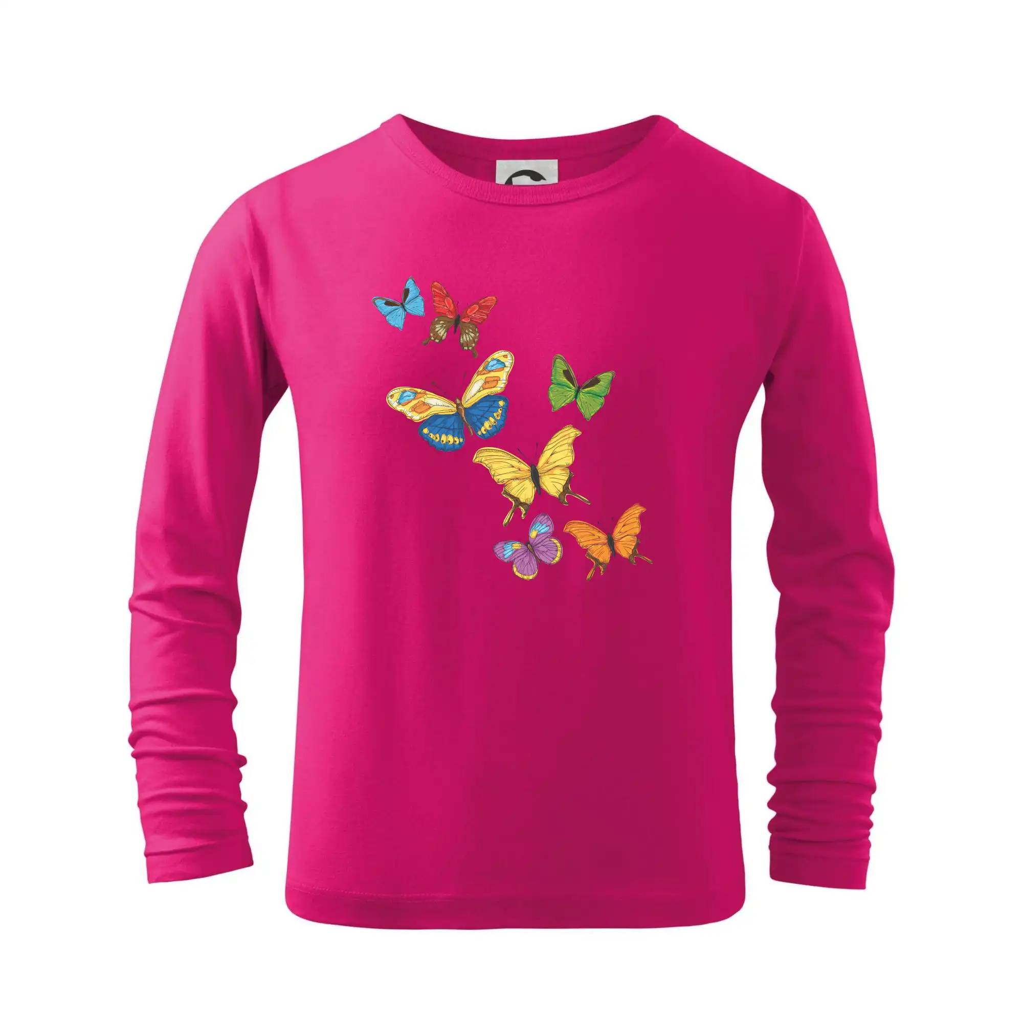 Tričká so zvieratami - Farebné motýle - Tričko detské Long Sleeve