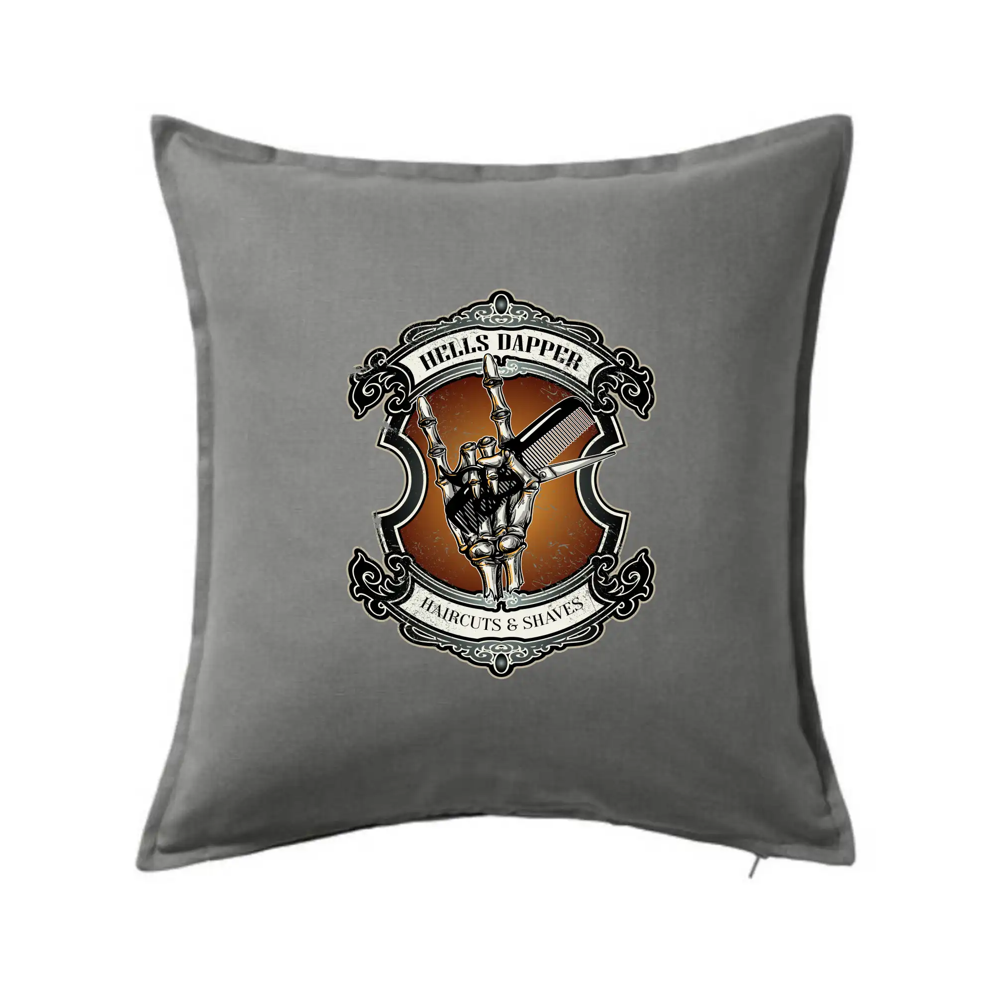 Vtipné tričká do práce - Hells dapper barbershop - Vankúš 50x50