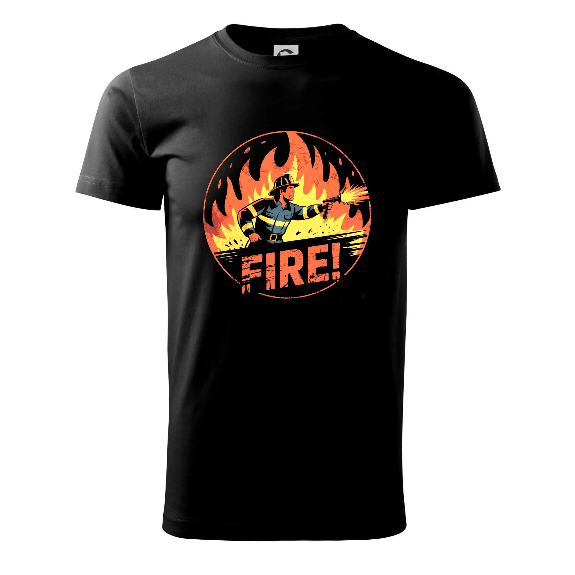 Originálne tričká pre hasičov - Logo okrúhle FIRE - Klasické pánske tričko vyššej gramáže