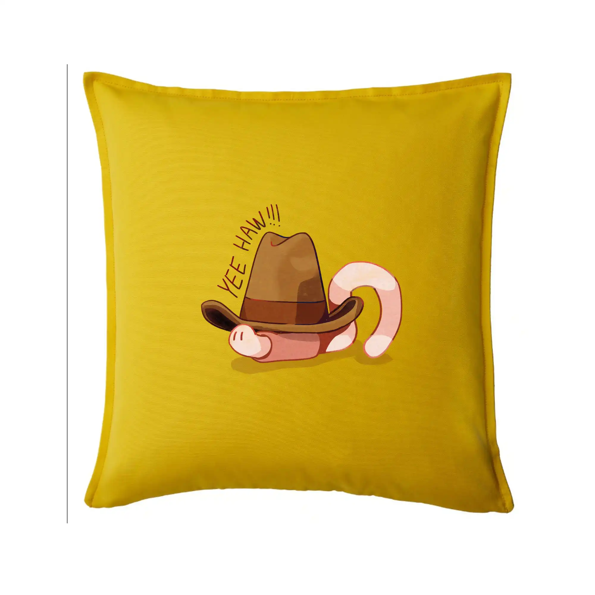 Grafické tričká - Dážďovka cowboy (Alexis Citrine) - Vankúš 50x50