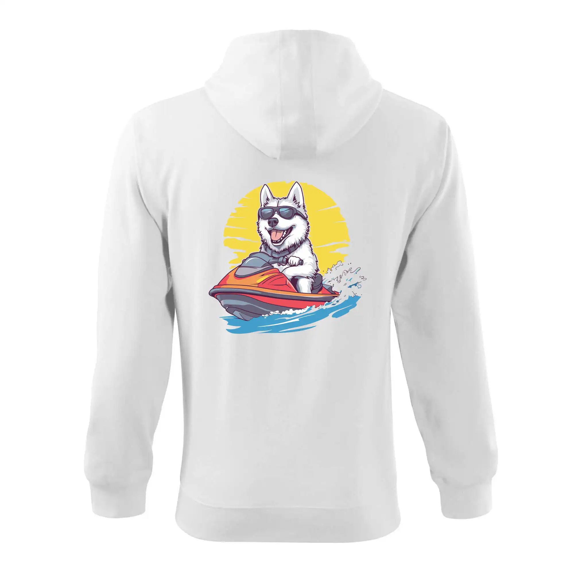 Husky na vodním skútru
